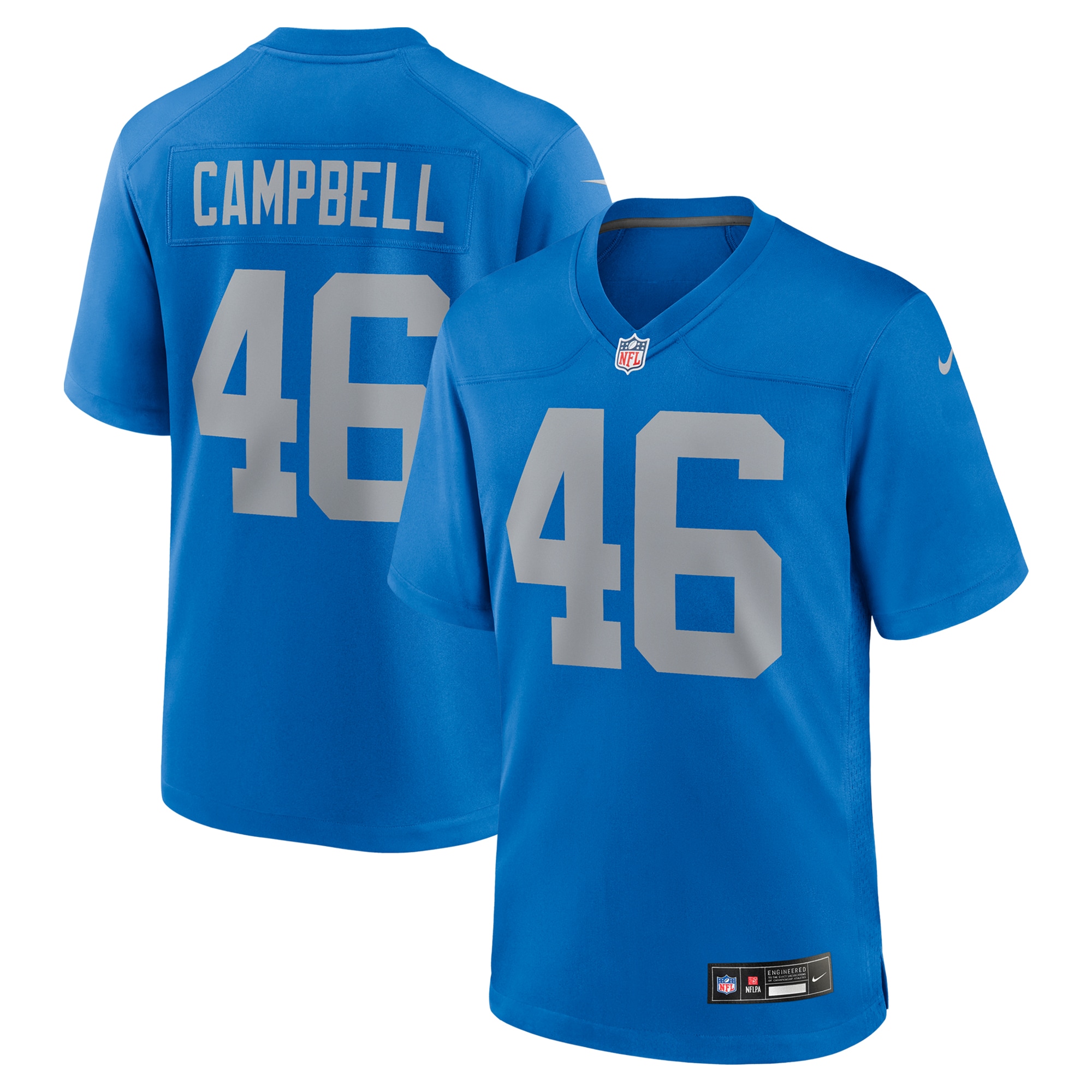 Men's Detroit Lions Jack Campbell Blue Alternate Game Jersey Js4684
