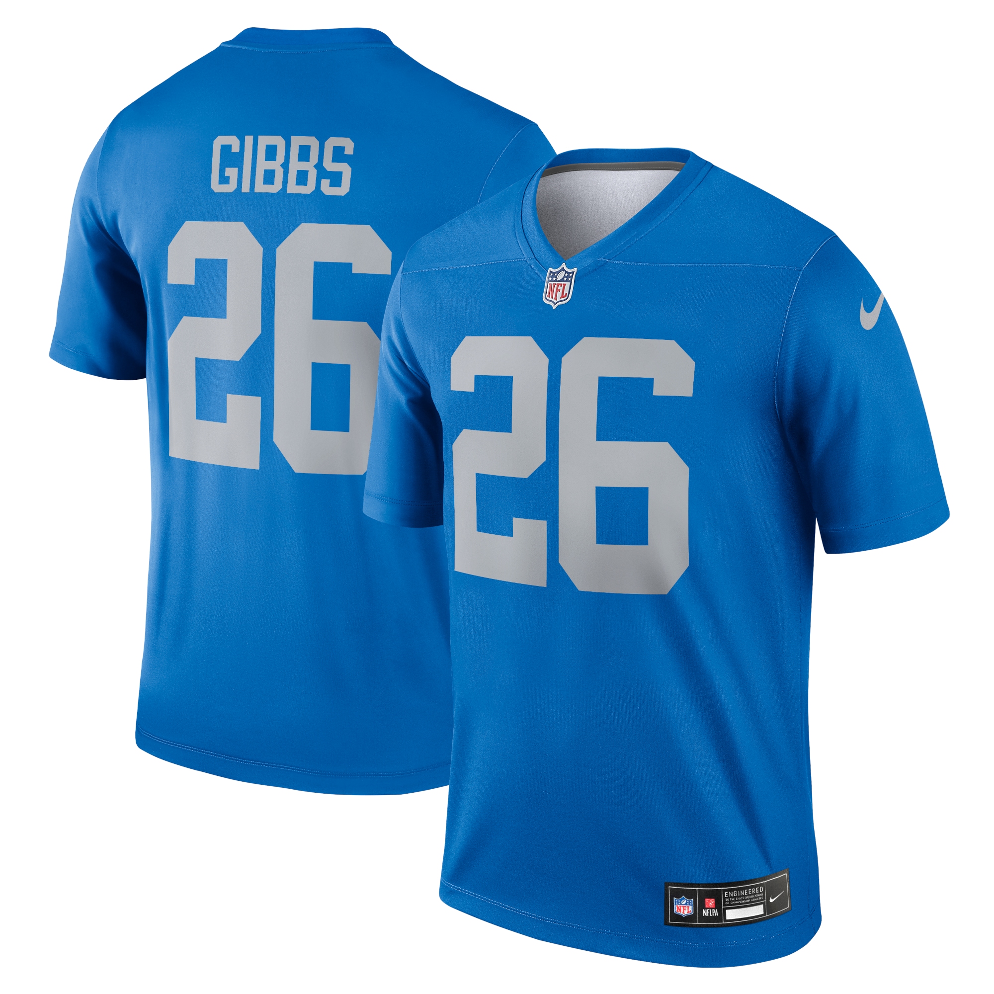 Men's Detroit Lions Jahmyr Gibbs Blue Alternate Legend Player Performance Top Js7821