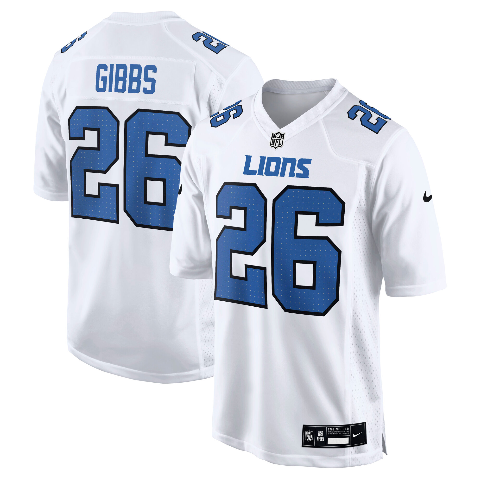 Men's Detroit Lions Jahmyr Gibbs White Tundra Fashion Game Jersey Js3903