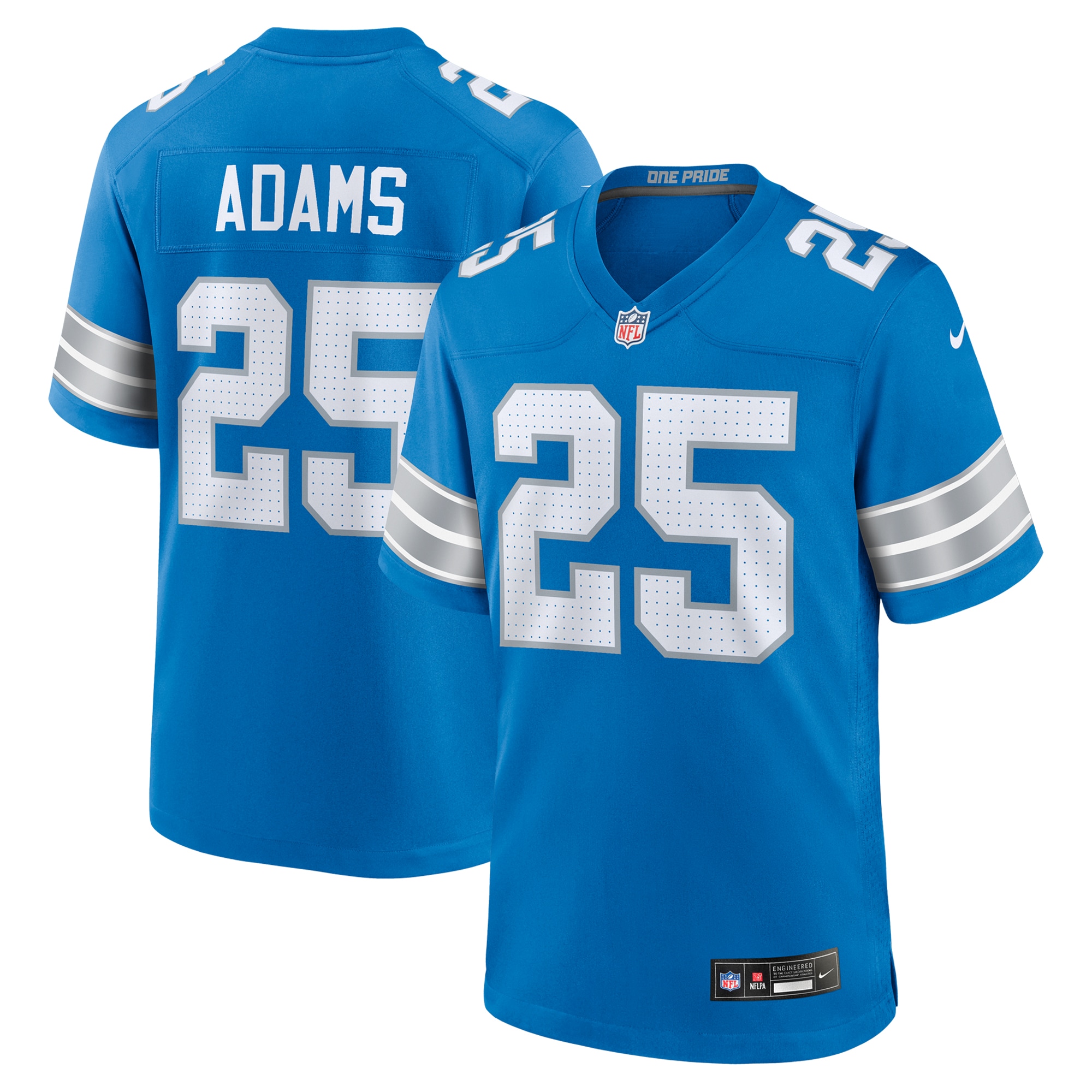 Men's Detroit Lions Jamal Adams Blue Team Game Jersey Js4257