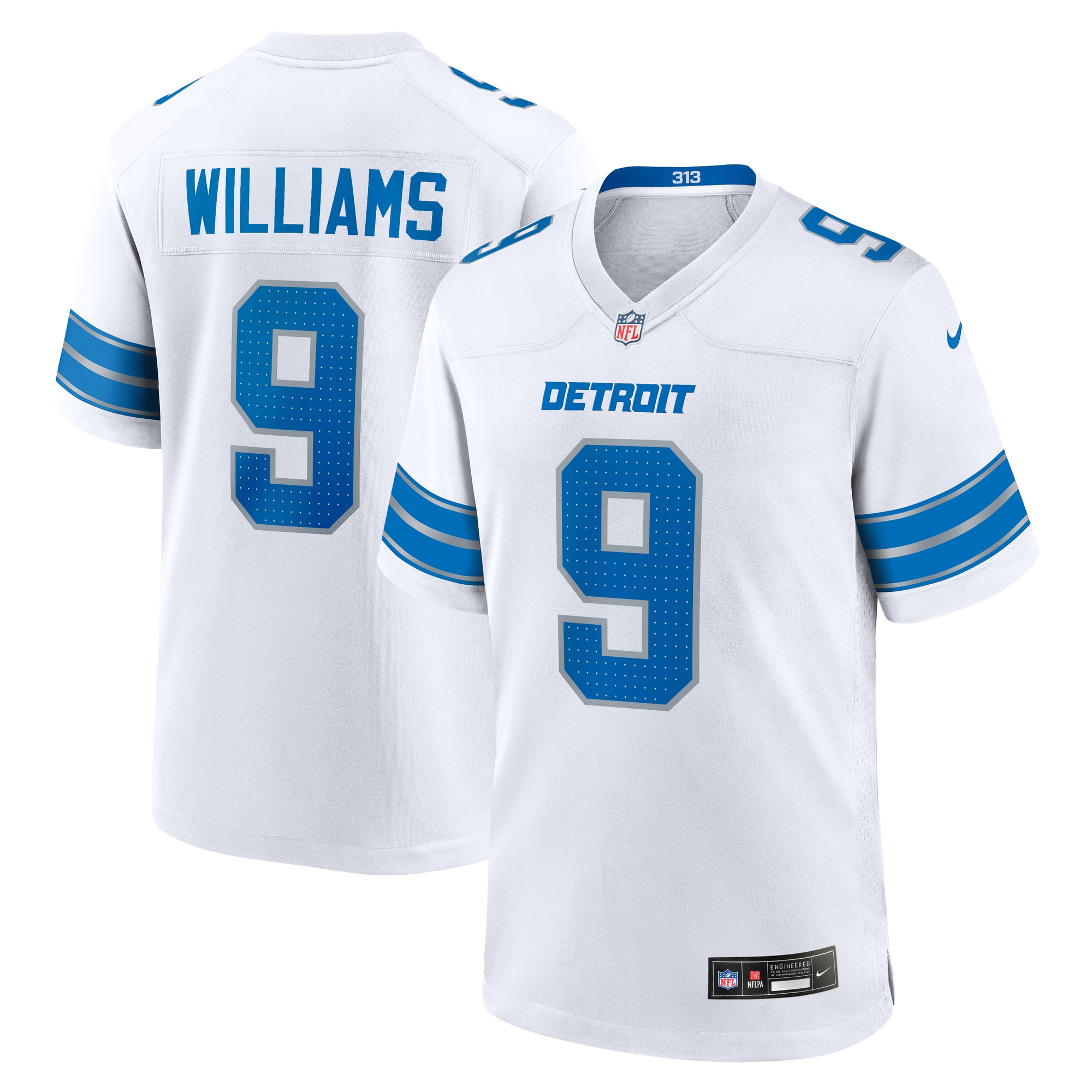 Men's Detroit Lions Jameson Williams White White Game Jersey Js3908