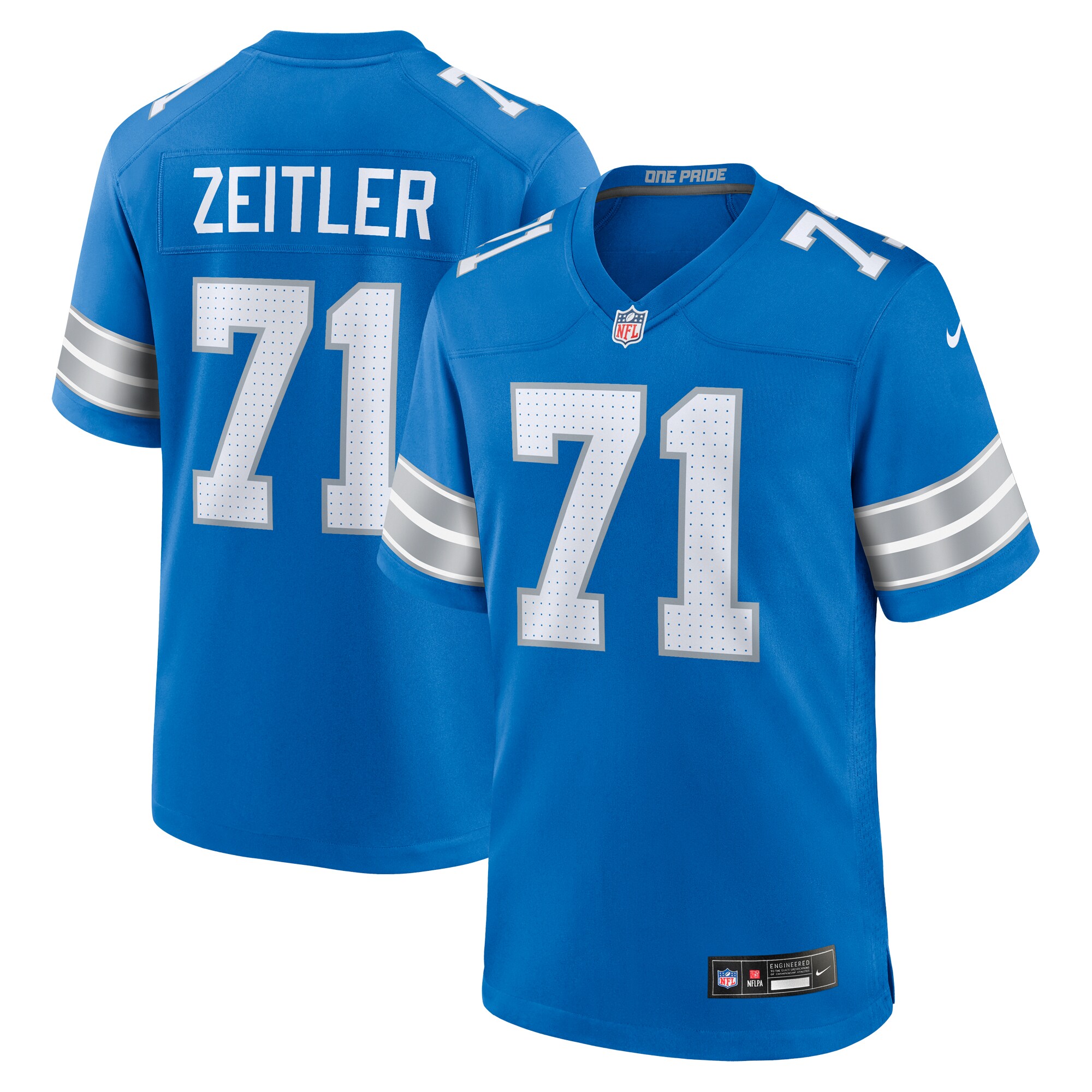 Men's Detroit Lions Kevin Zeitler Blue Game Jersey Js4126
