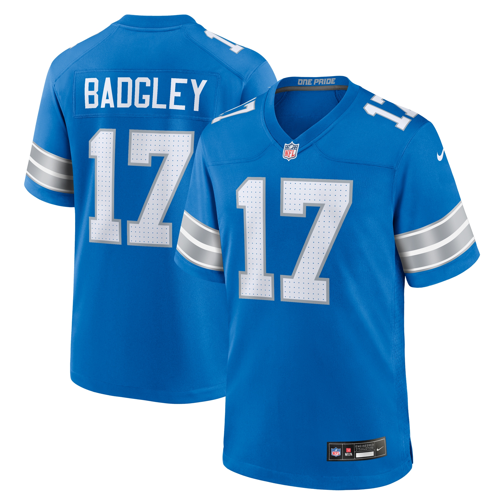 Men's Detroit Lions Michael Badgley Blue Team Game Jersey Js3436