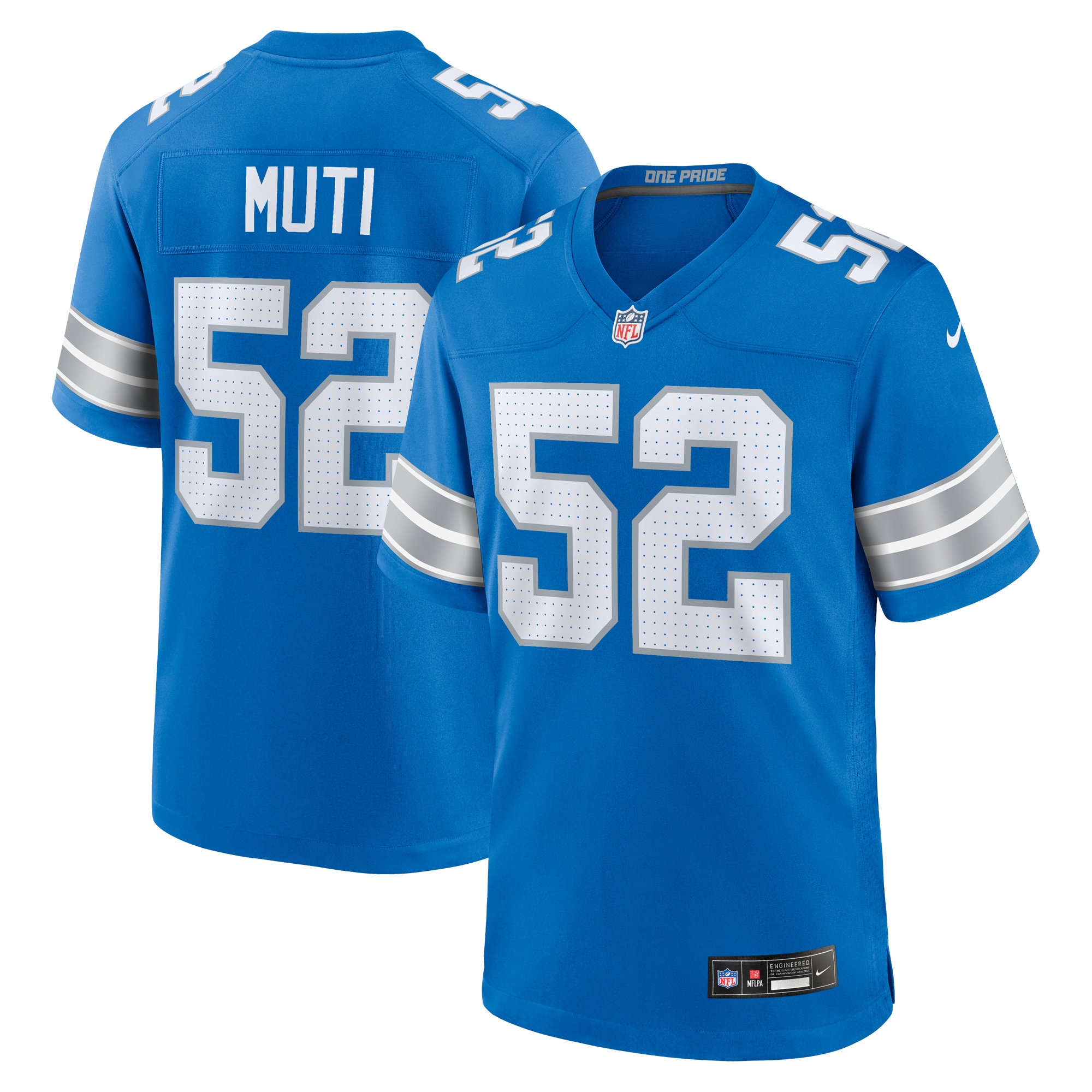Men's Detroit Lions Netane Muti Blue Game Jersey Js1612
