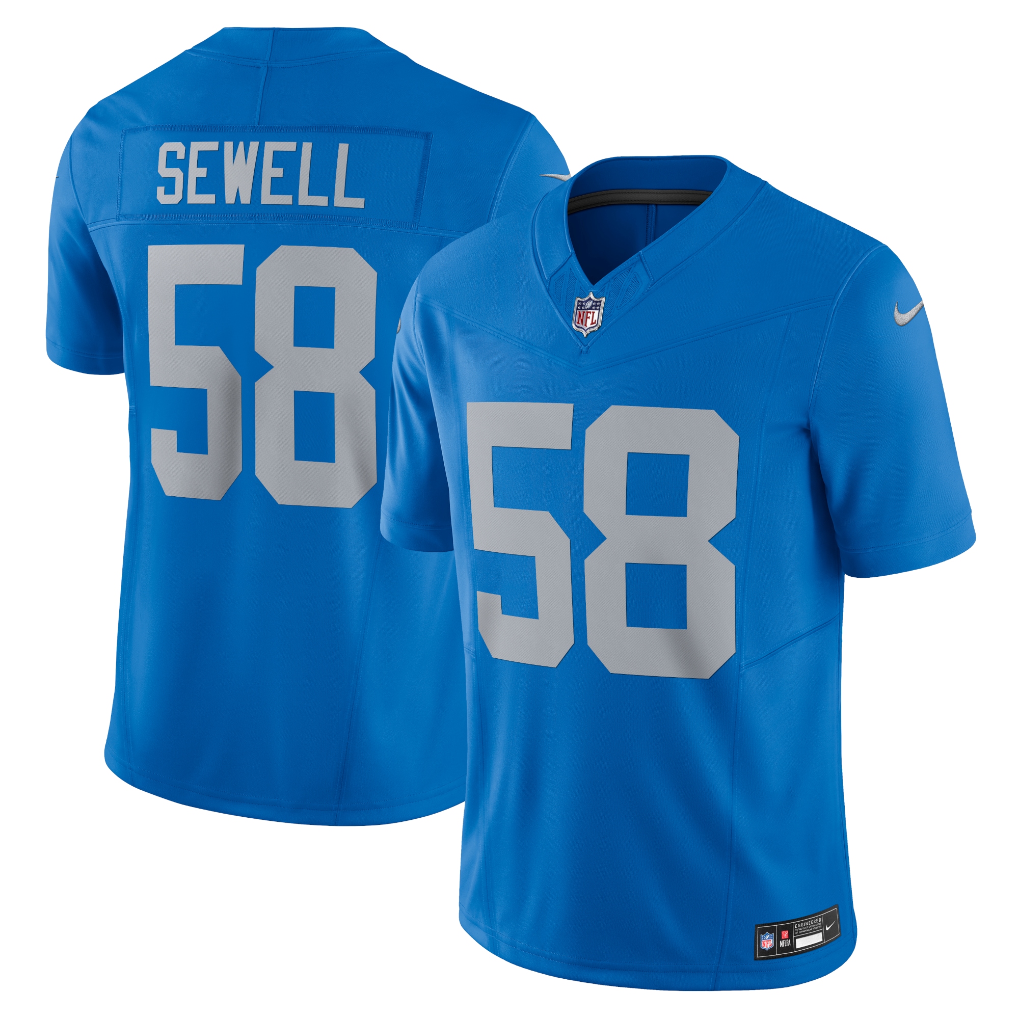 Men's Detroit Lions Penei Sewell Blue Vapor F.u.s.e. Alternate Limited Jersey Js4319