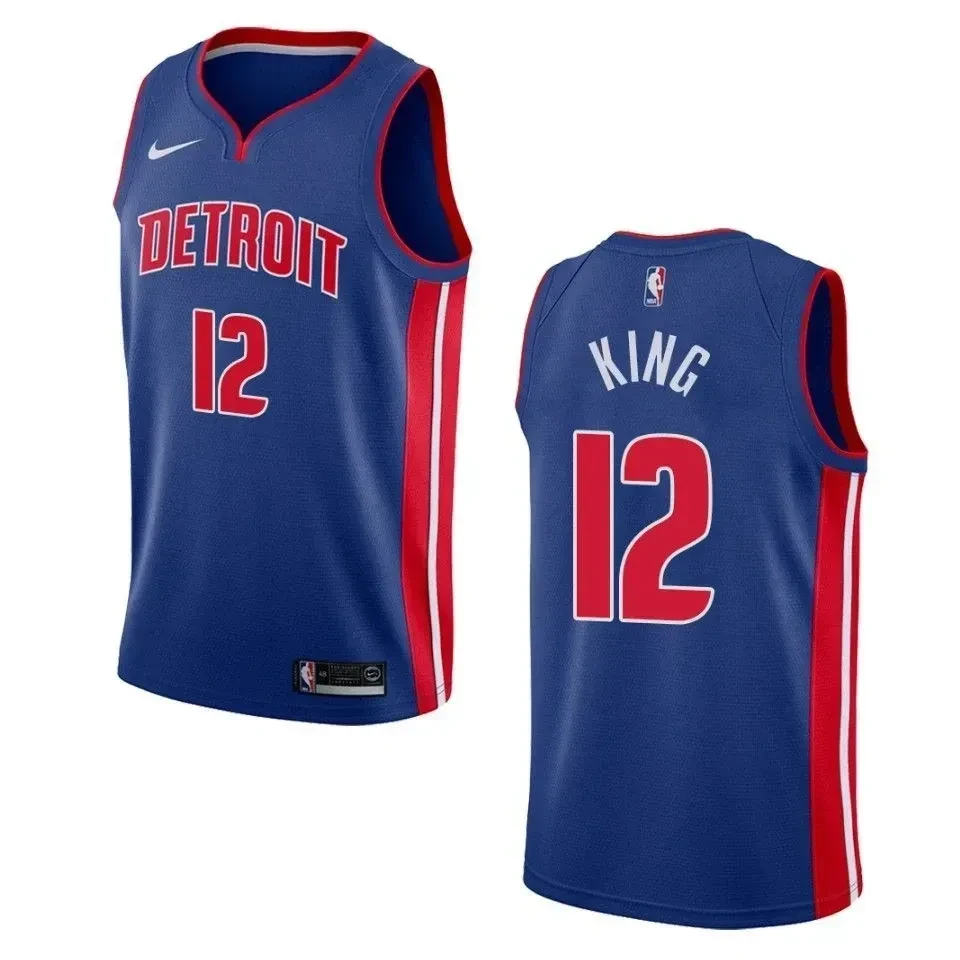 Men's Detroit Pistons 12 Louis King Icon Swingman Jersey - Blue