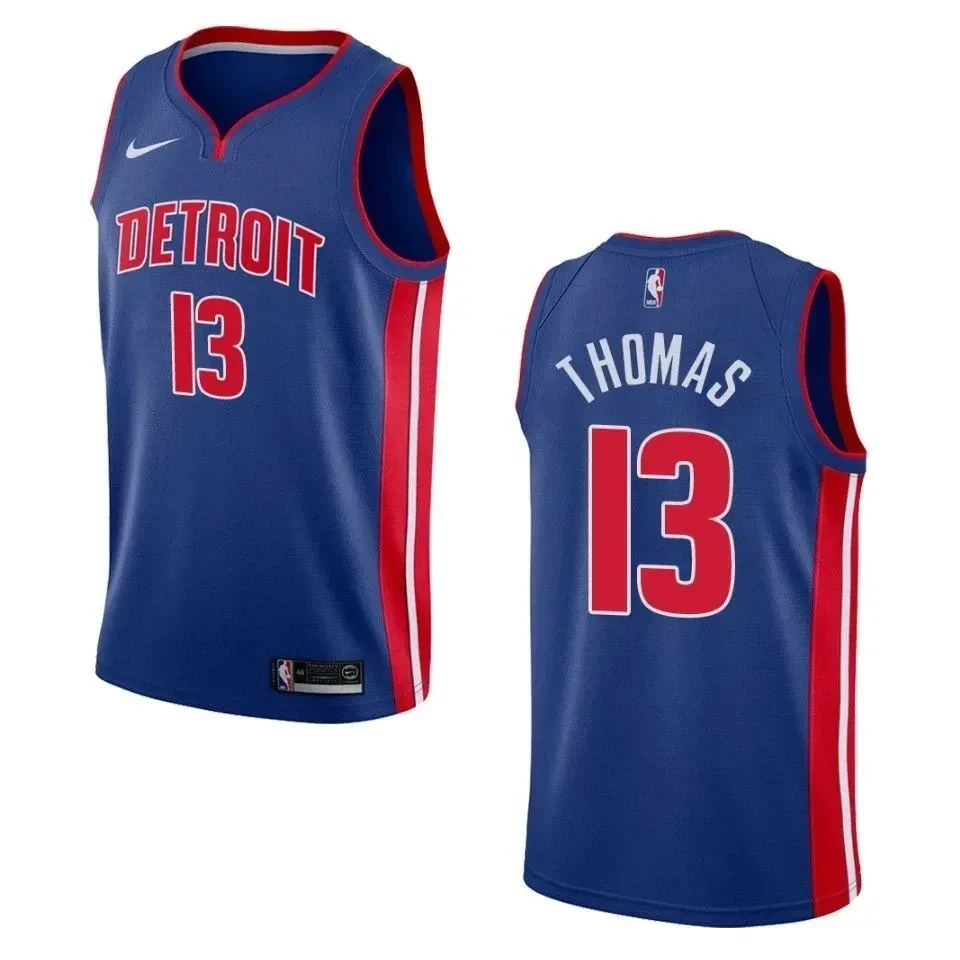 Men's Detroit Pistons 13 Khyri Thomas Icon Swingman Jersey - Blue
