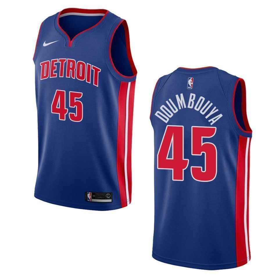 Men's Detroit Pistons 45 Sekou Doumbouya Icon Swingman Jersey - Blue