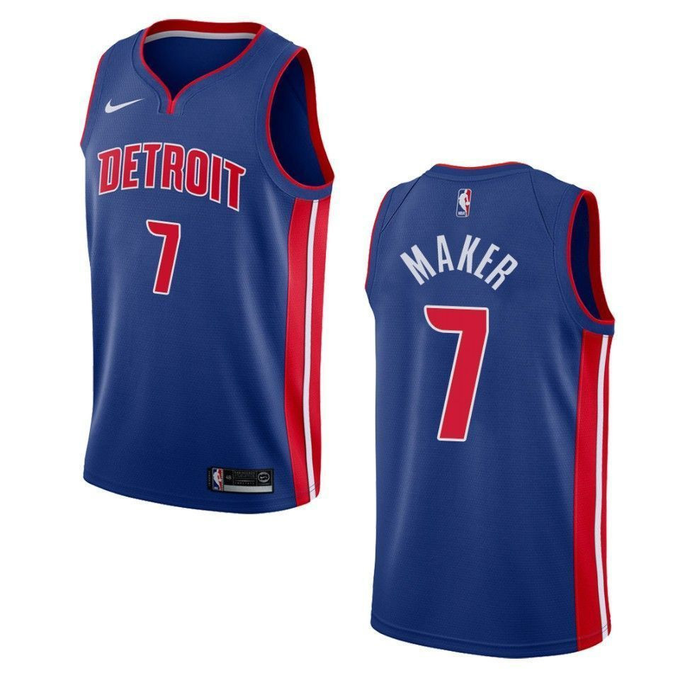 Men's Detroit Pistons 7 Thon Maker Icon Swingman Jersey - Blue