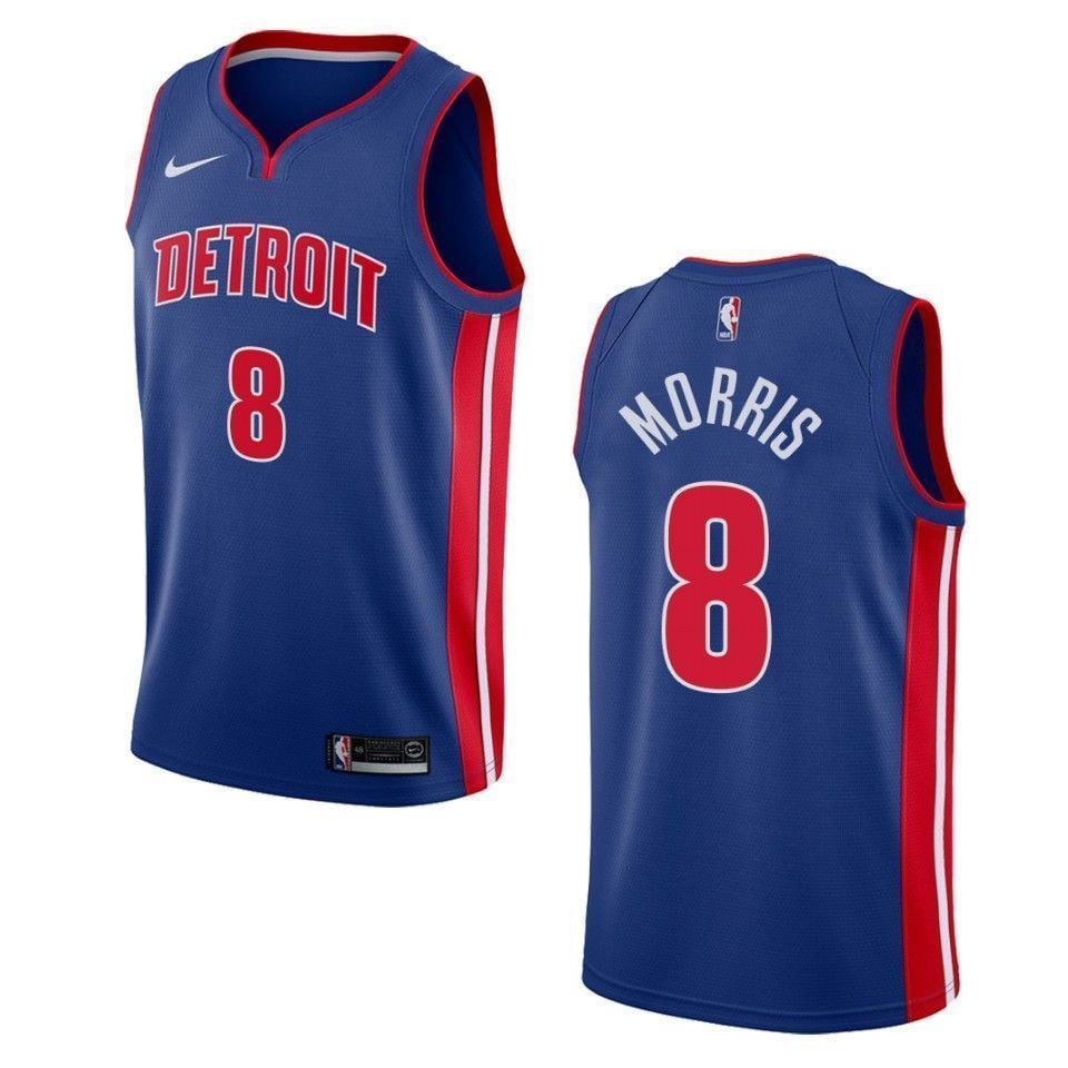 Men's Detroit Pistons 8 Markieff Morris Icon Swingman Jersey - Blue