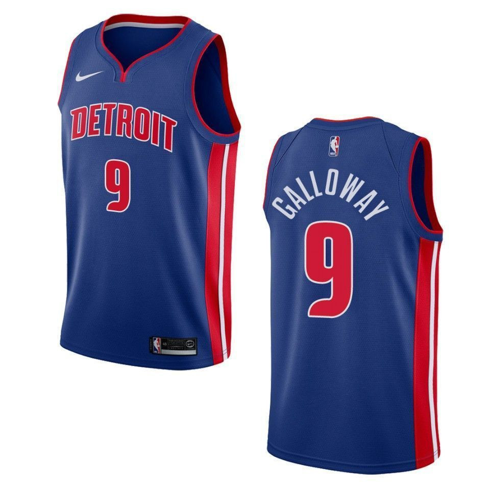 Men's Detroit Pistons 9 Langston Galloway Icon Swingman Jersey - Blue