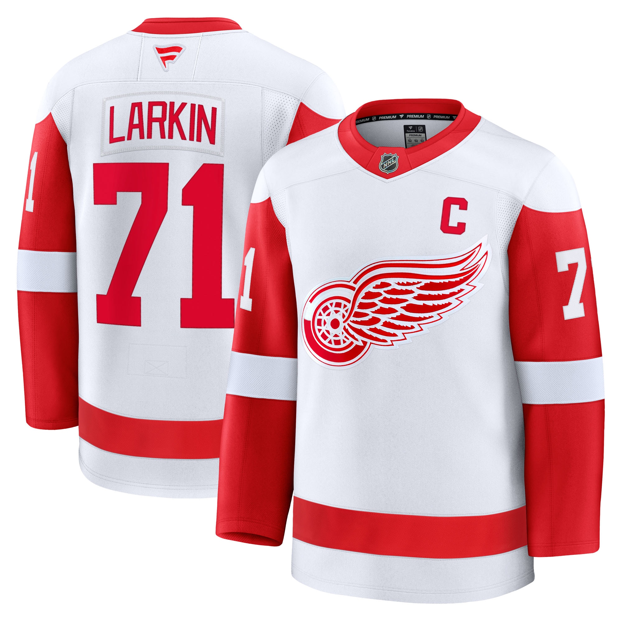 Men's Detroit Red Wings Dylan Larkin White Away Premium Jersey