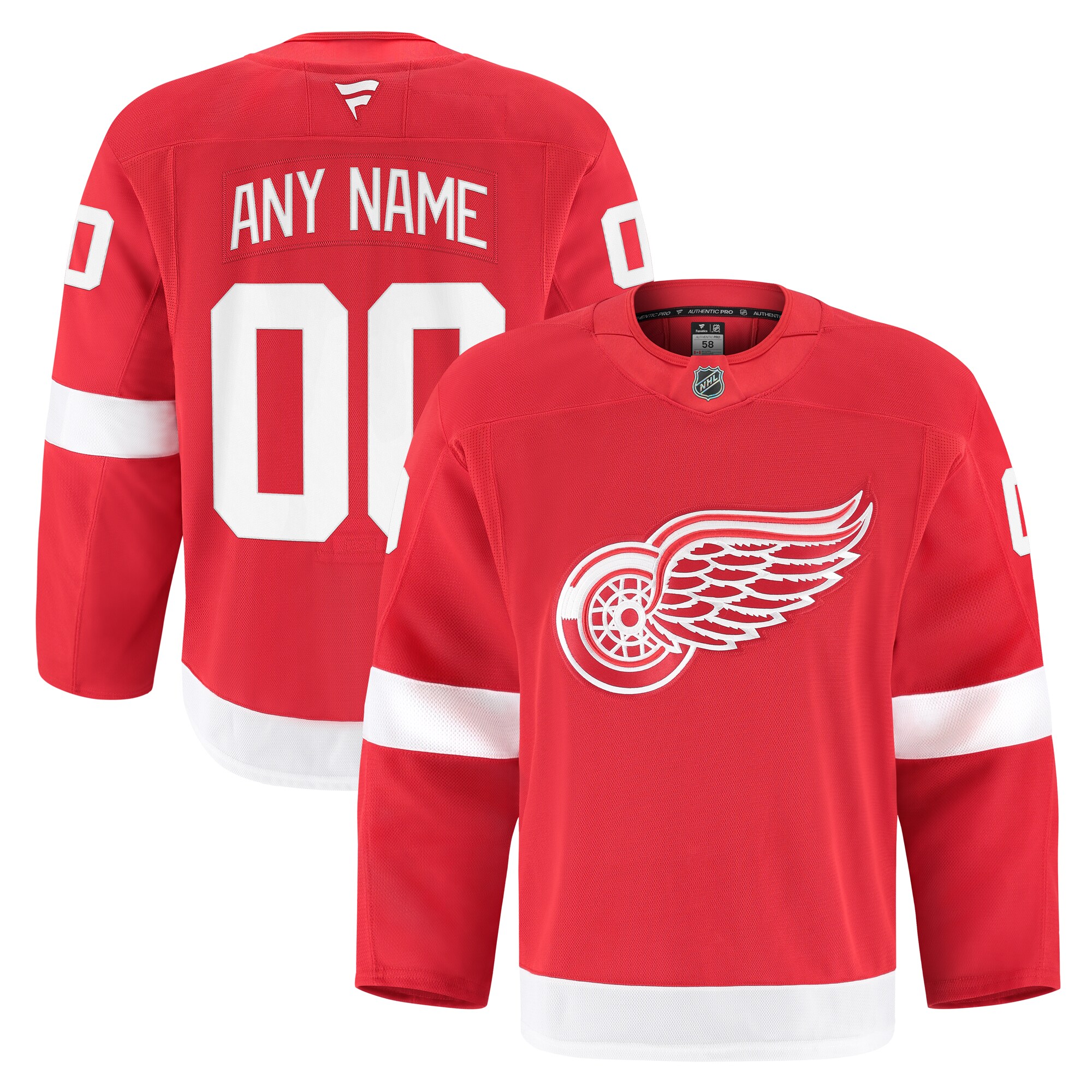 Men's Detroit Red Wings Red Home Pro Custom Jersey