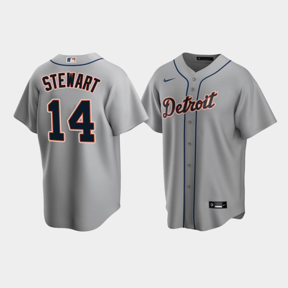 Men's Detroit Tigers 14 Christin Stewart Gray Road Jersey