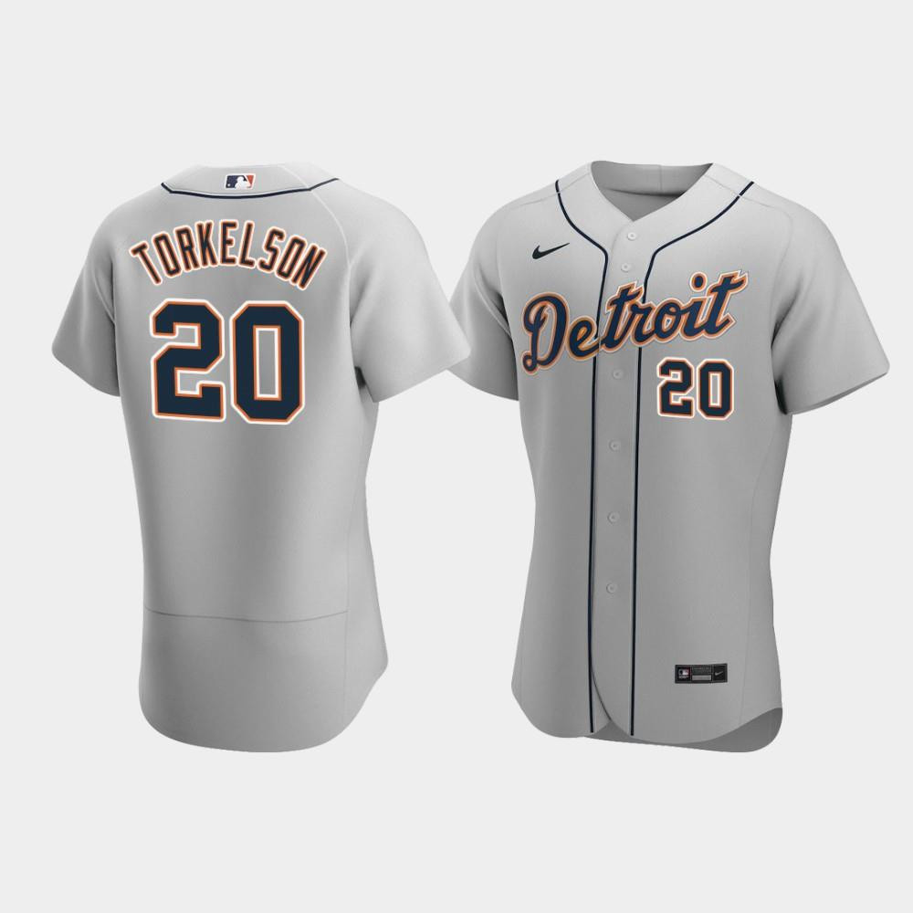 Men's Detroit Tigers 20 Spencer Torkelson Gray Road Jersey