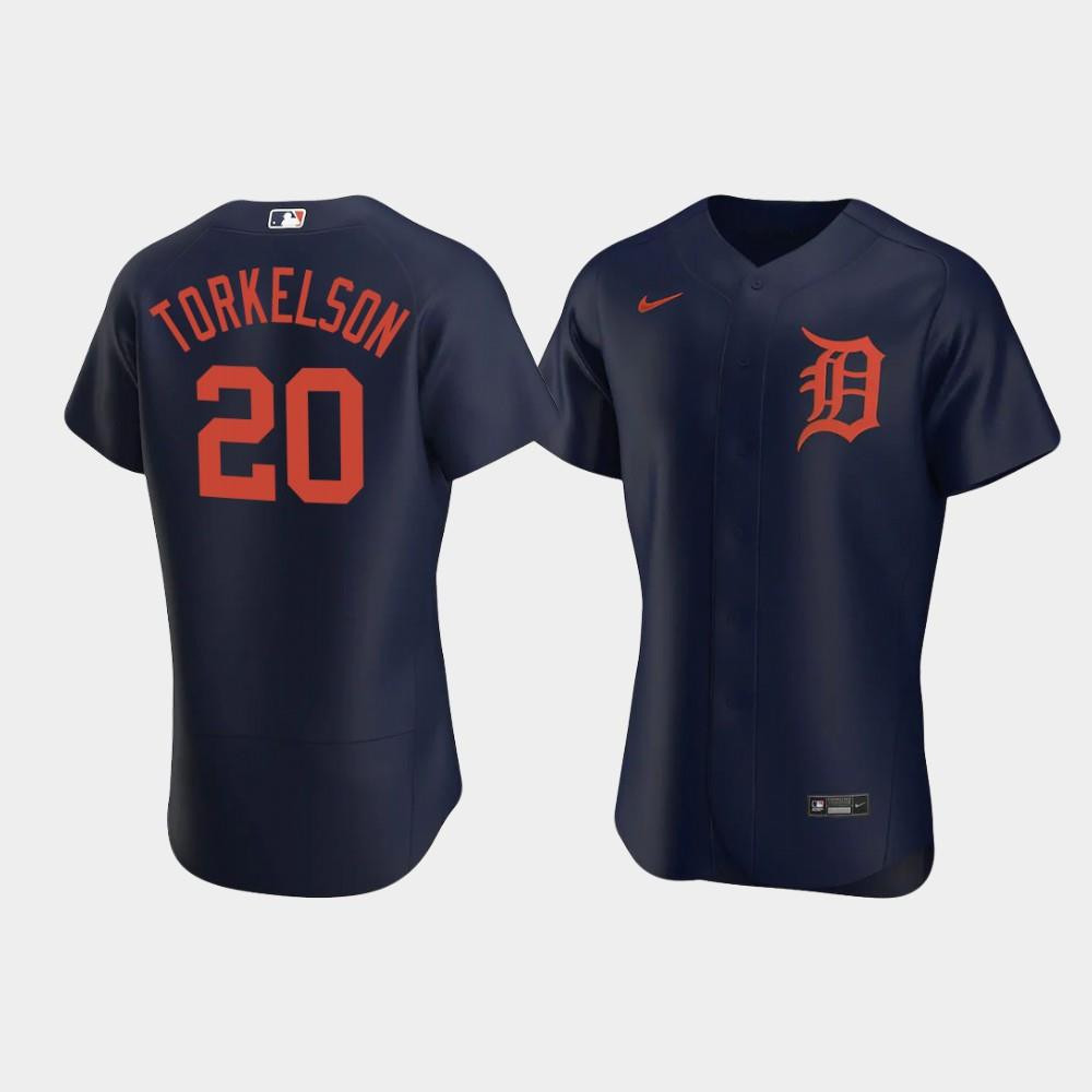 Men's Detroit Tigers 20 Spencer Torkelson Navy Alternate Team Jersey