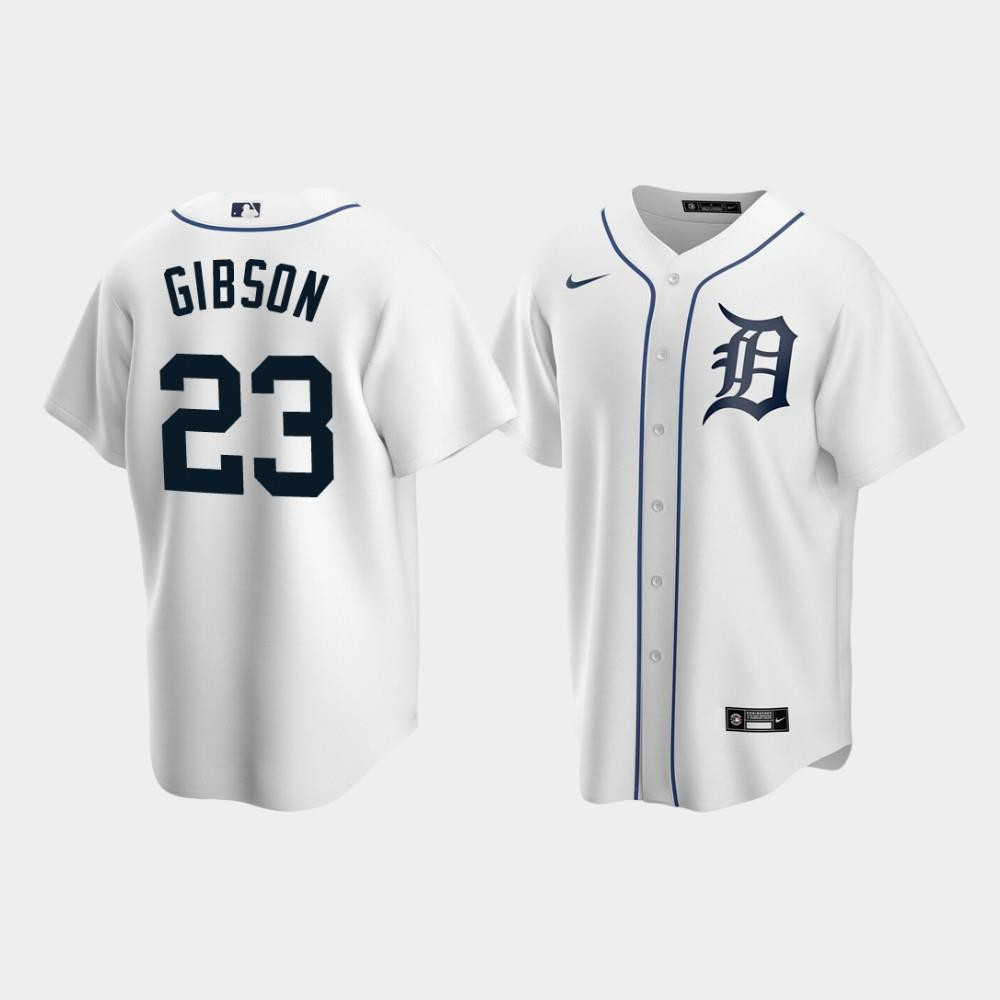 Men's Detroit Tigers 23 Kirk Gibson White Home Jersey