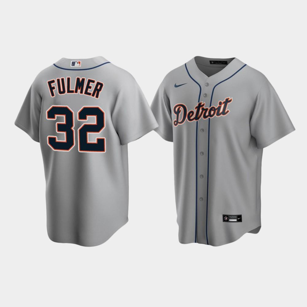 Men's Detroit Tigers 32 Michael Fulmer Gray Road Jersey