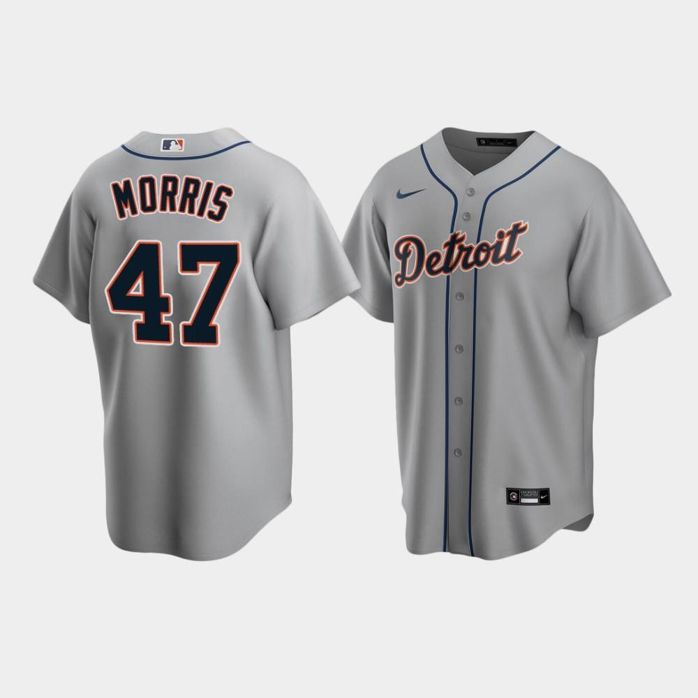 Men's Detroit Tigers 47 Jack Morris Gray Road Jersey