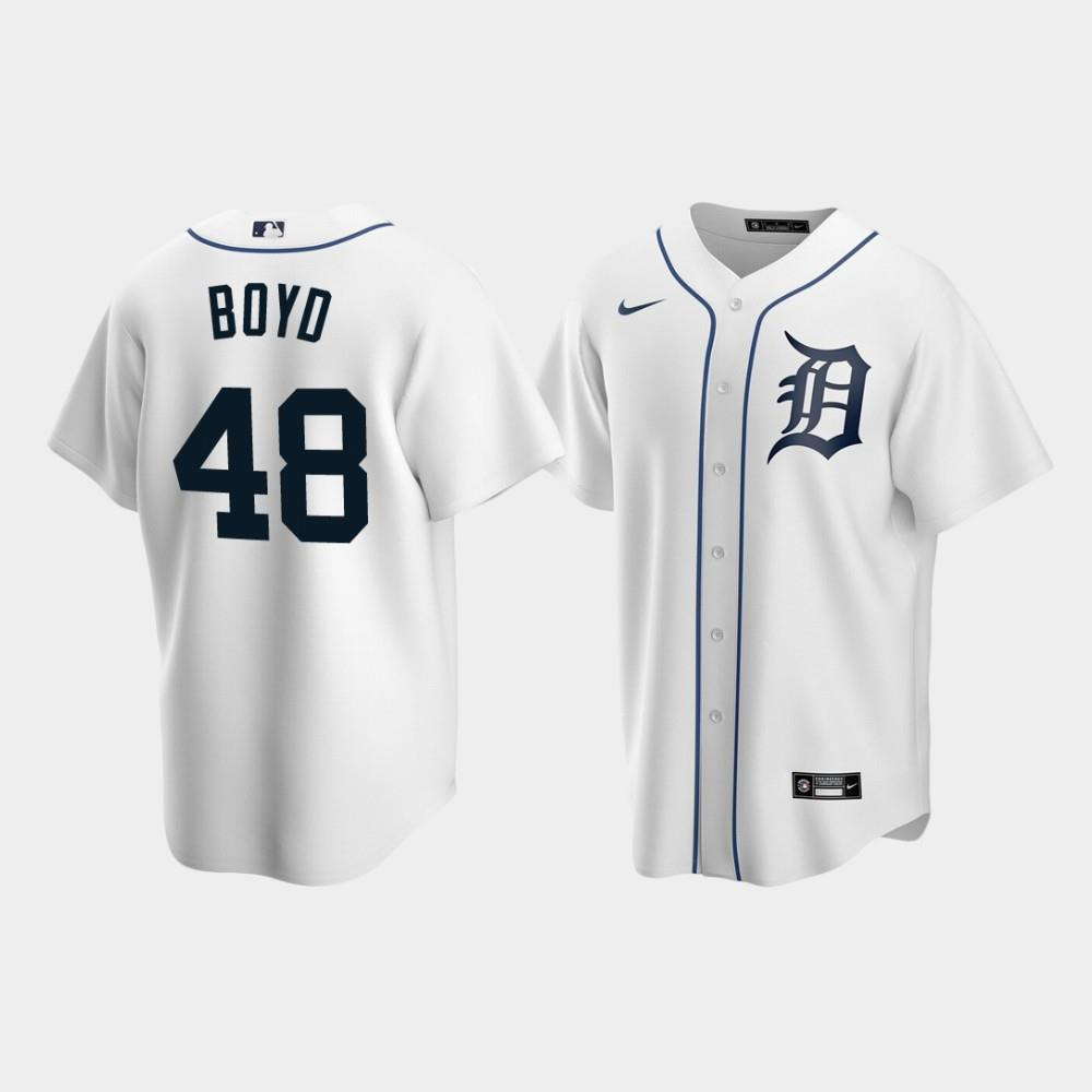 Men's Detroit Tigers 48 Matthew Boyd White Home Jersey
