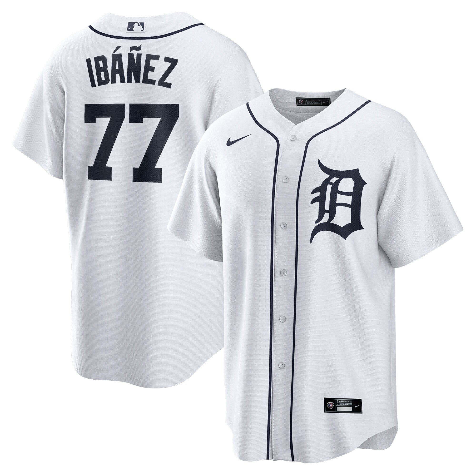 Men's Detroit Tigers Andy Ib??ez White Home Player Jersey