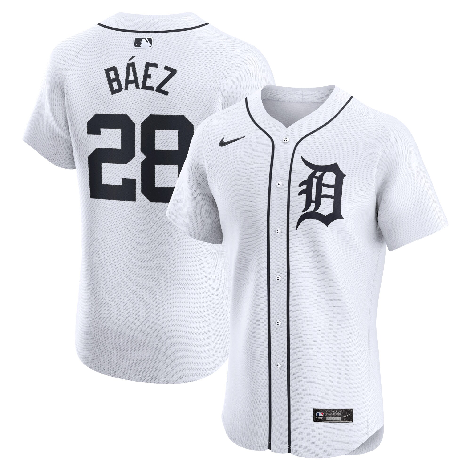 Men's Detroit Tigers Javier Baez White Home Elite Player Jersey