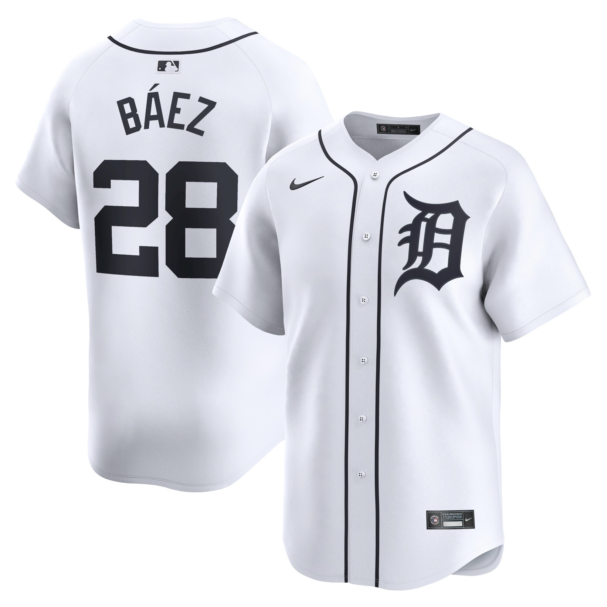 Men's Detroit Tigers Javier Baez White Home Limited Player Jersey