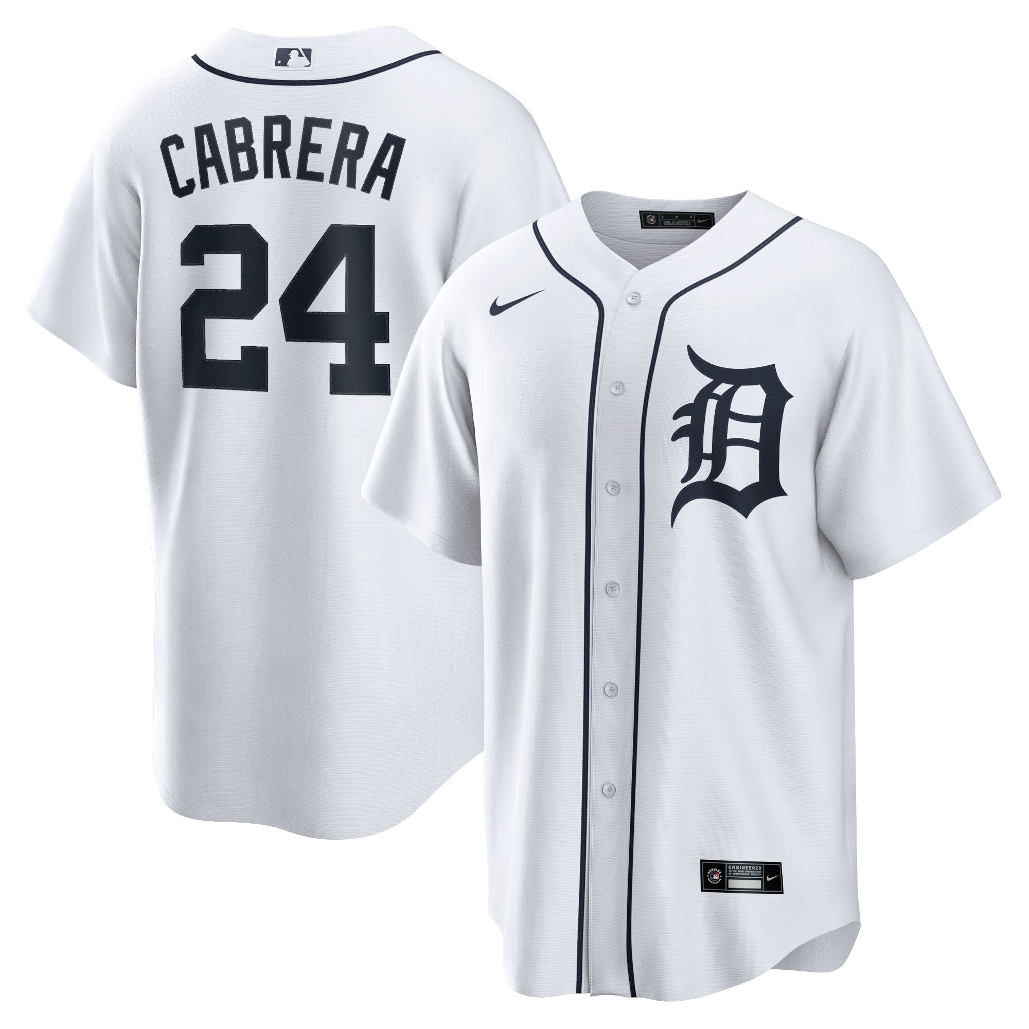 Men's Detroit Tigers Miguel Cabrera White Home Player Name Jersey