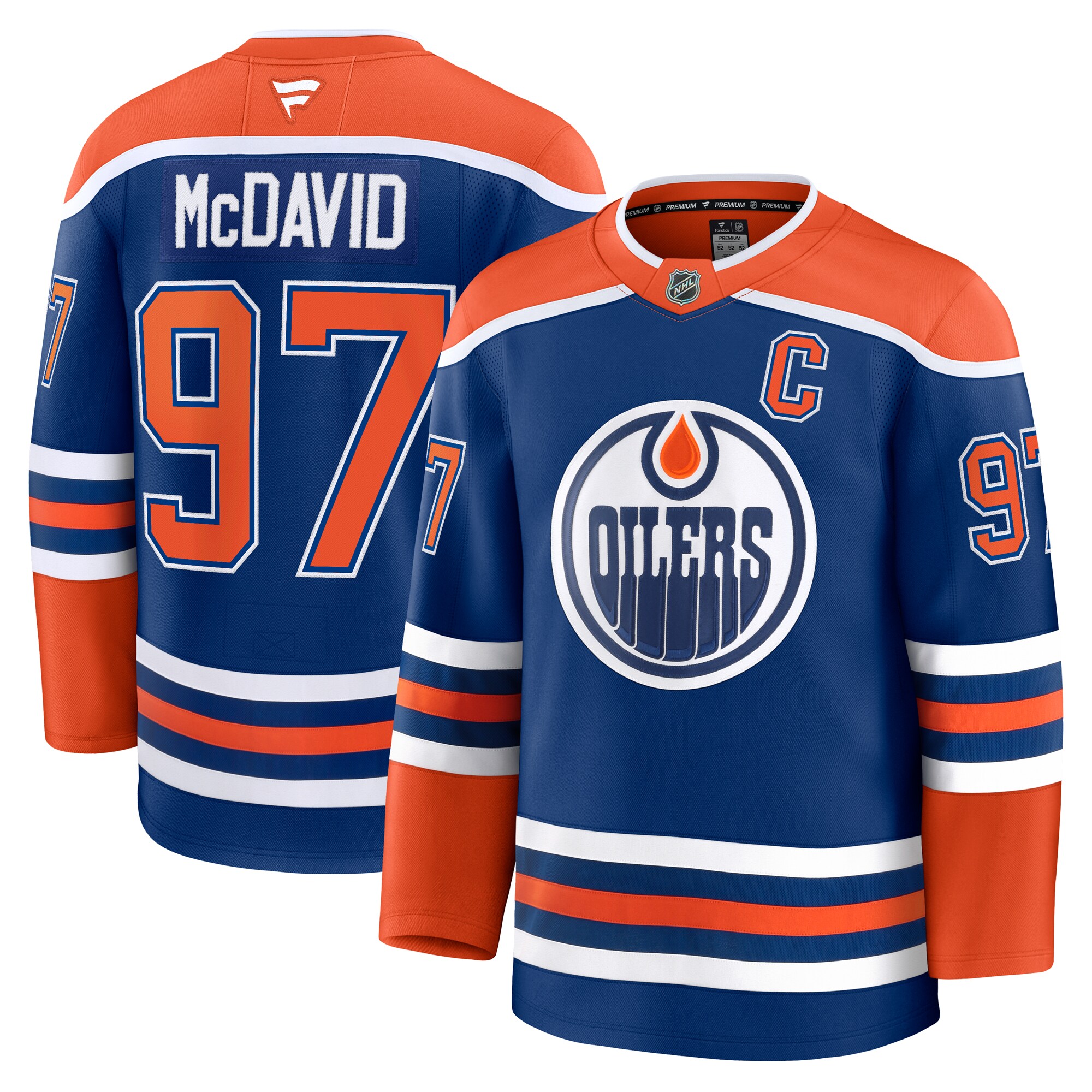 Men's Edmonton Oilers Connor Mcdavid Royal Home Premium Jersey