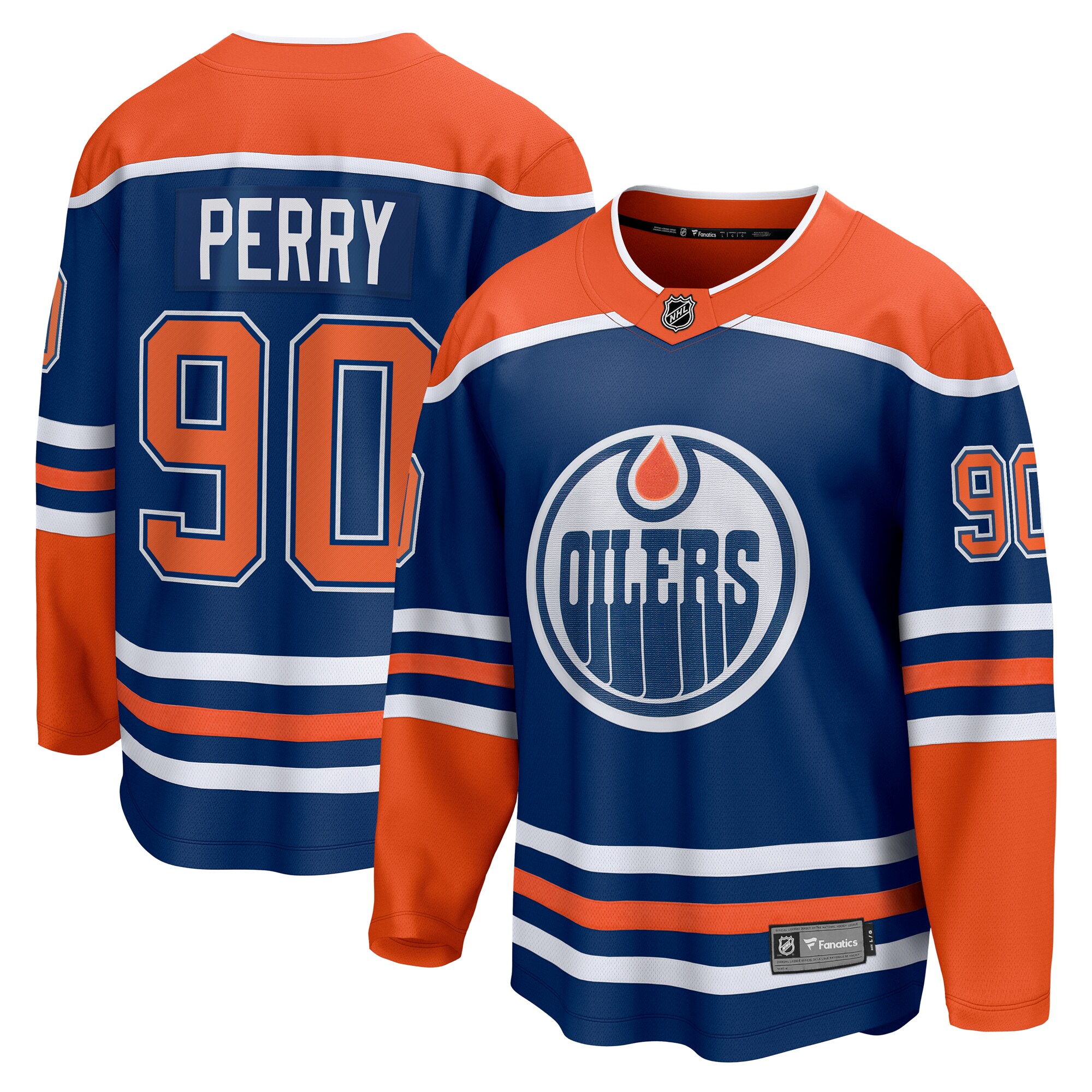 Men's Edmonton Oilers Corey Perry Royal Home Premier Breakaway Player Jersey