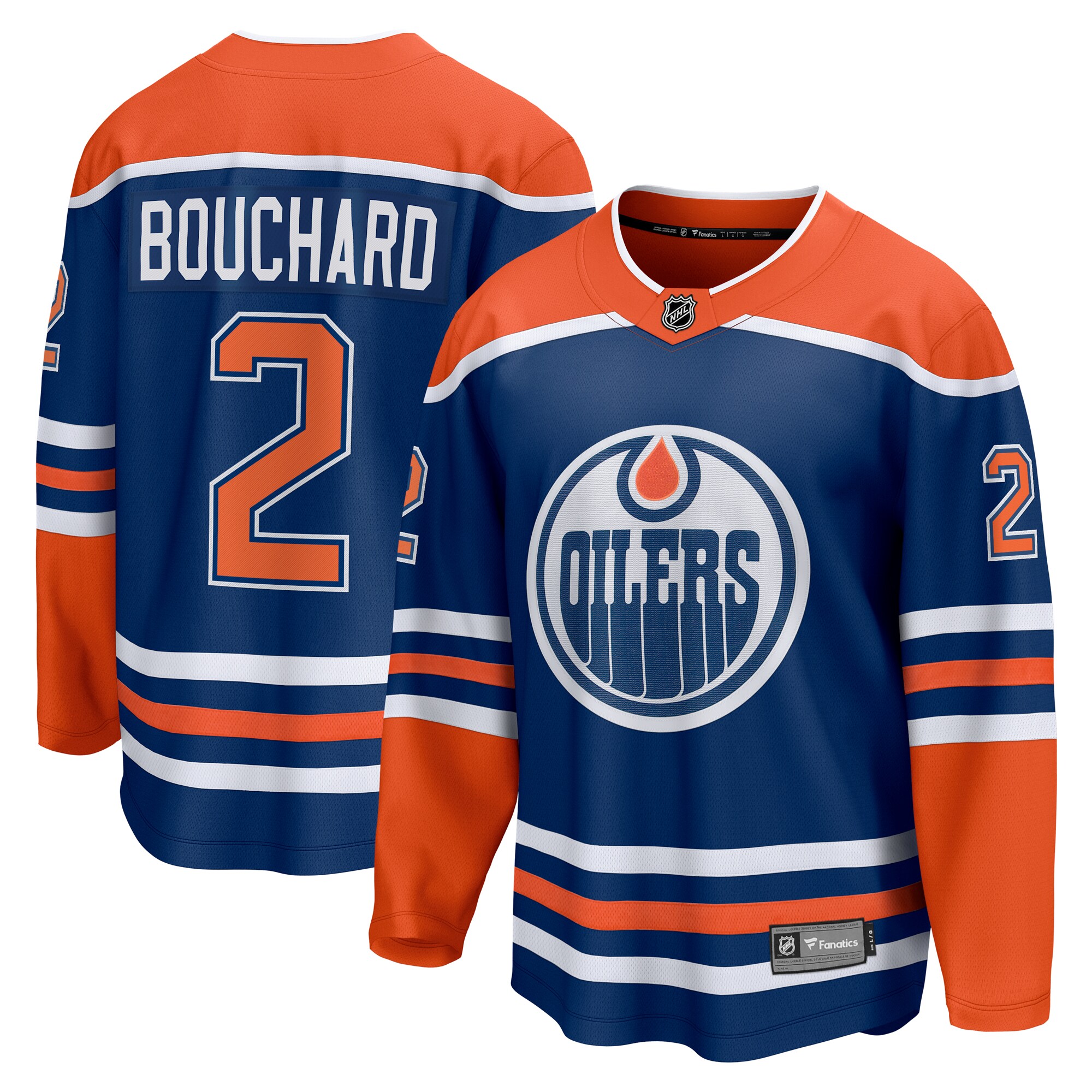 Men's Edmonton Oilers Evan Bouchard Royal Home Breakaway Player Jersey
