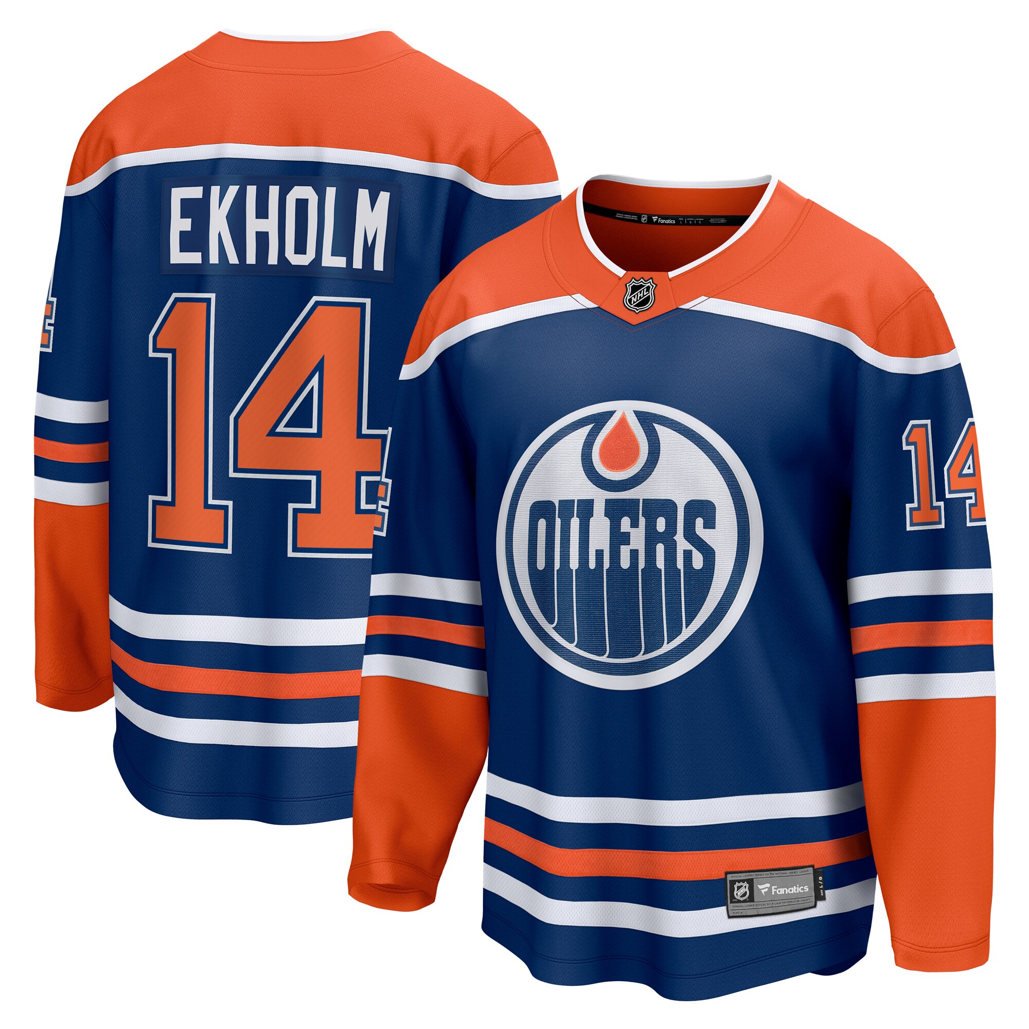 Men's Edmonton Oilers Mattias Ekholm Royal Home Breakaway Jersey