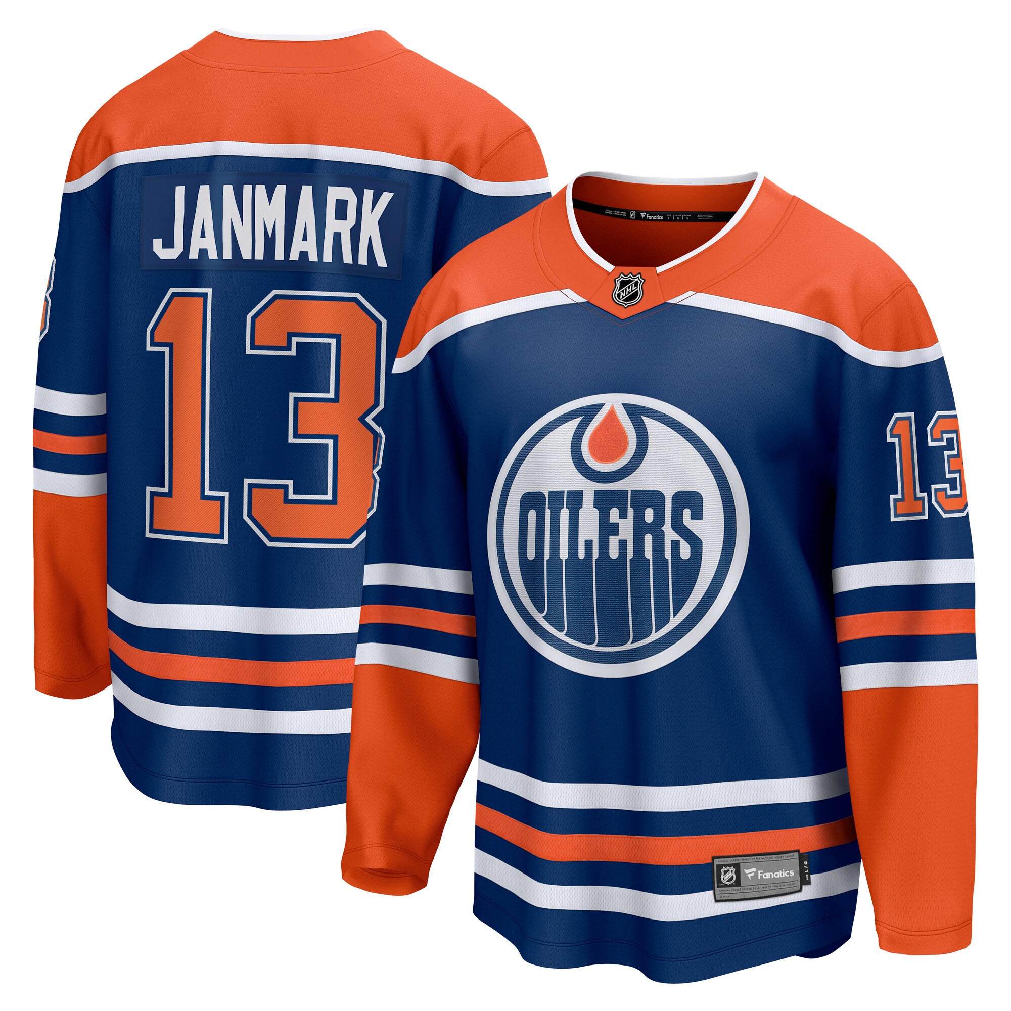 Men's Edmonton Oilers Mattias Janmark Royal Home Breakaway Jersey