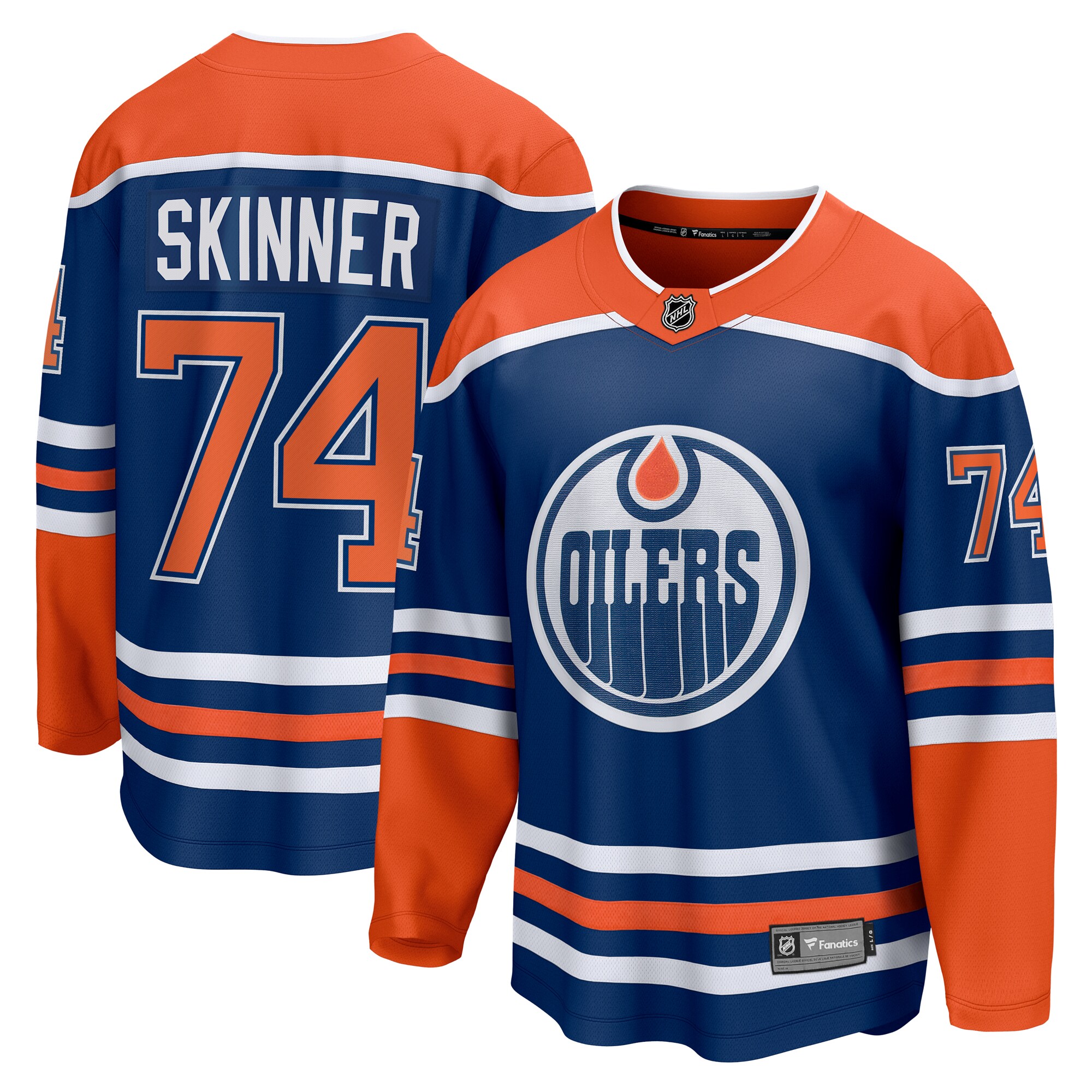 Men's Edmonton Oilers Stuart Skinner Royal Home Breakaway Player Jersey