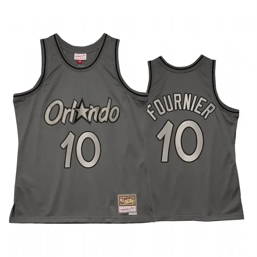 Men's Evan Fournier 10 Orlando Magic Metal Works Jersey Charcoal