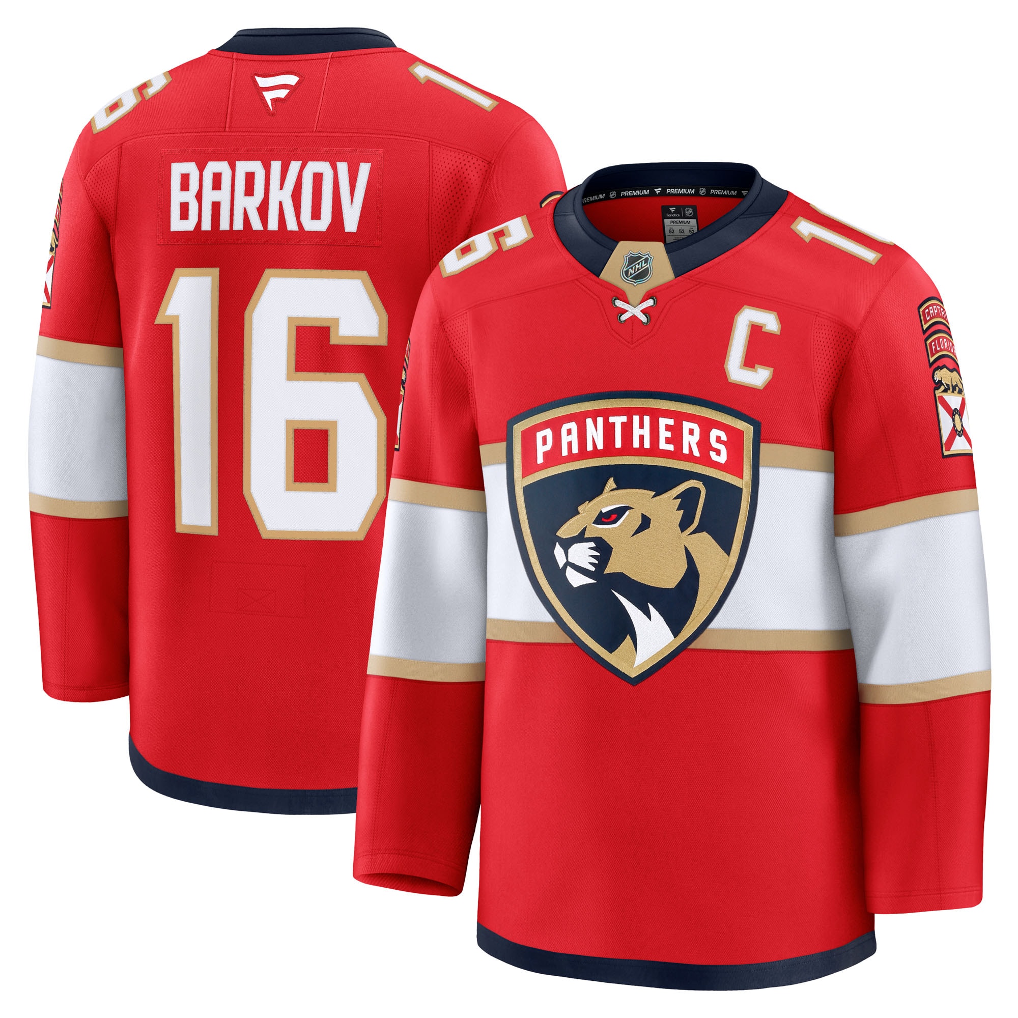 Men's Florida Panthers Aleksander Barkov Red Home Premium Jersey