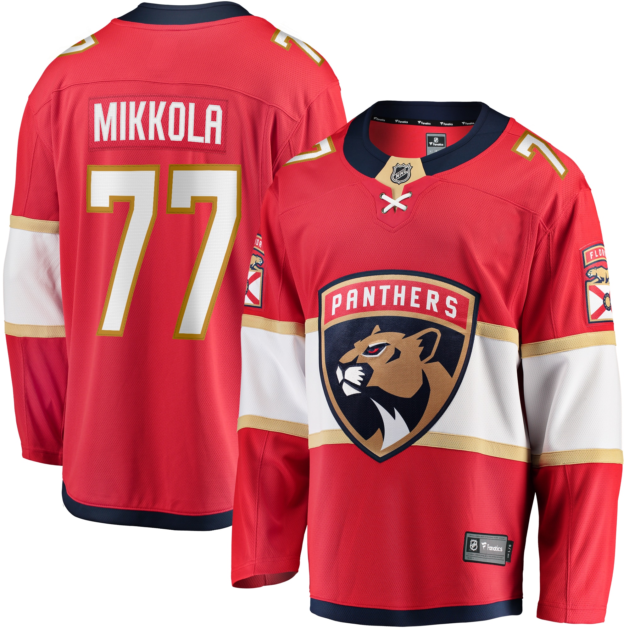 Men's Florida Panthers Niko Mikkola Red Premier Breakaway Player Jersey