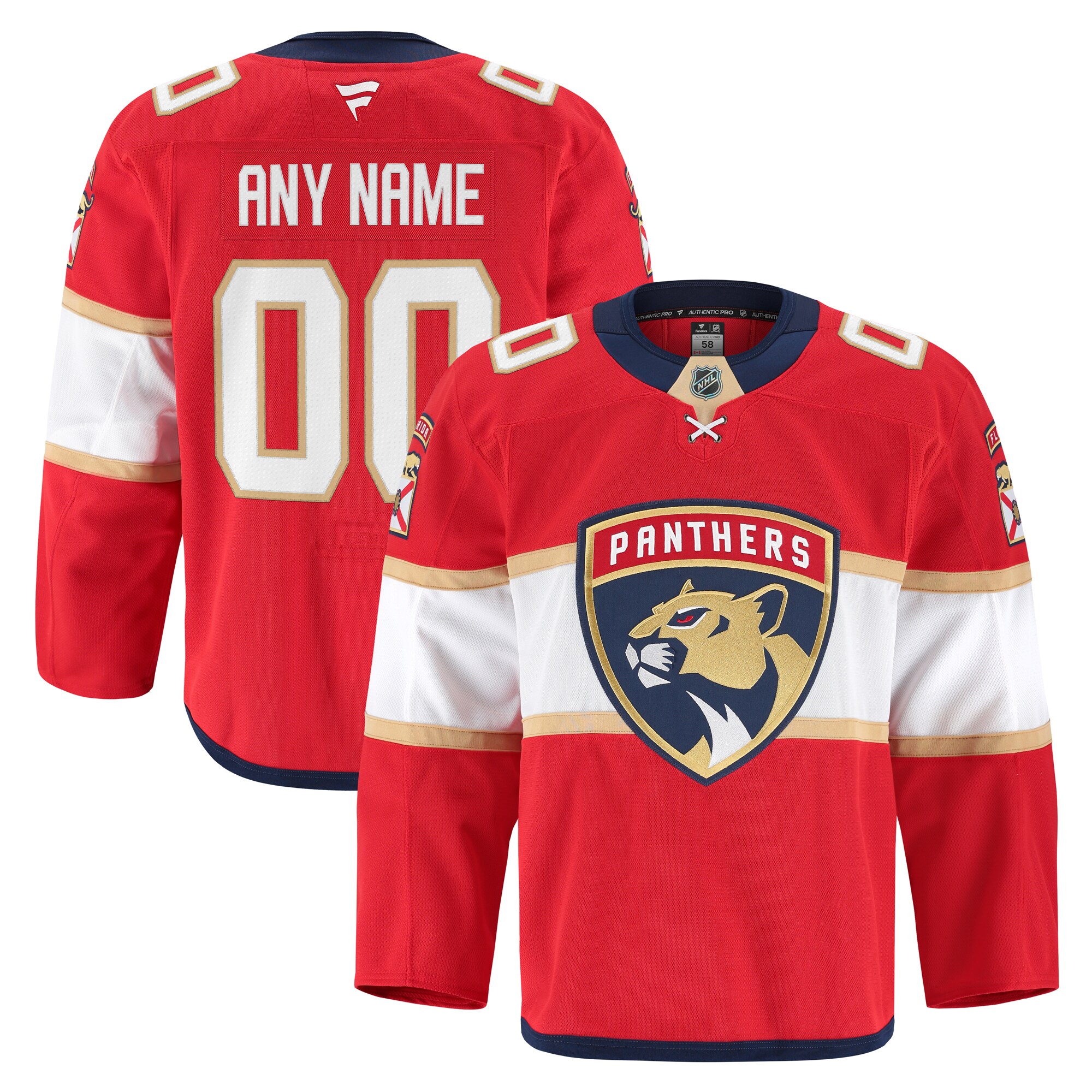 Men's Florida Panthers Red Home Pro Custom Jersey