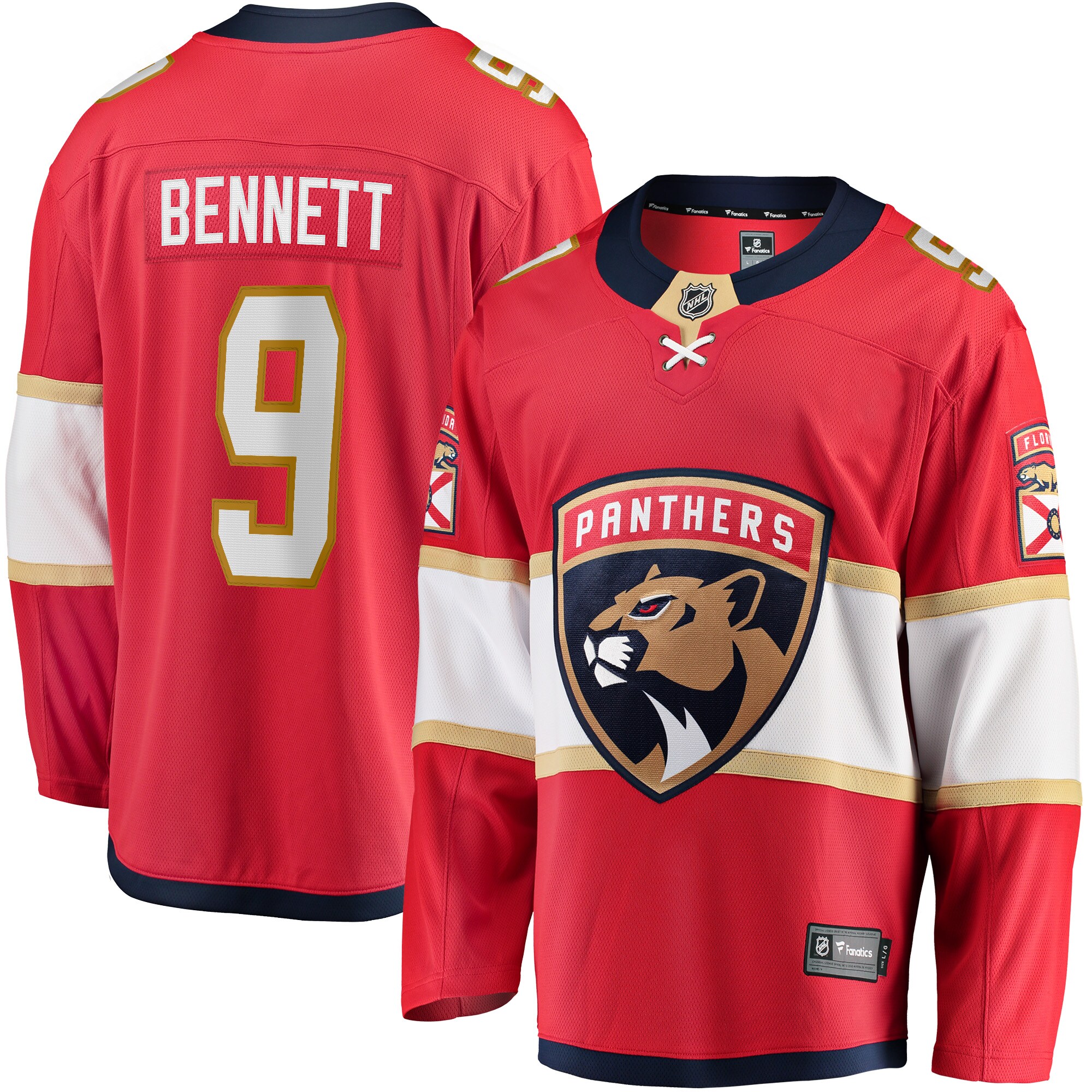 Men's Florida Panthers Sam Bennett Red Home Breakaway Jersey