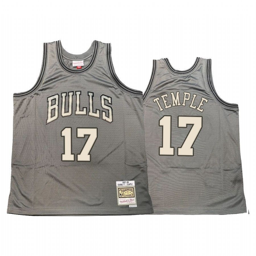 Men's Garrett Temple 17 Chicago Bulls Hardwood Classics Jersey Gray