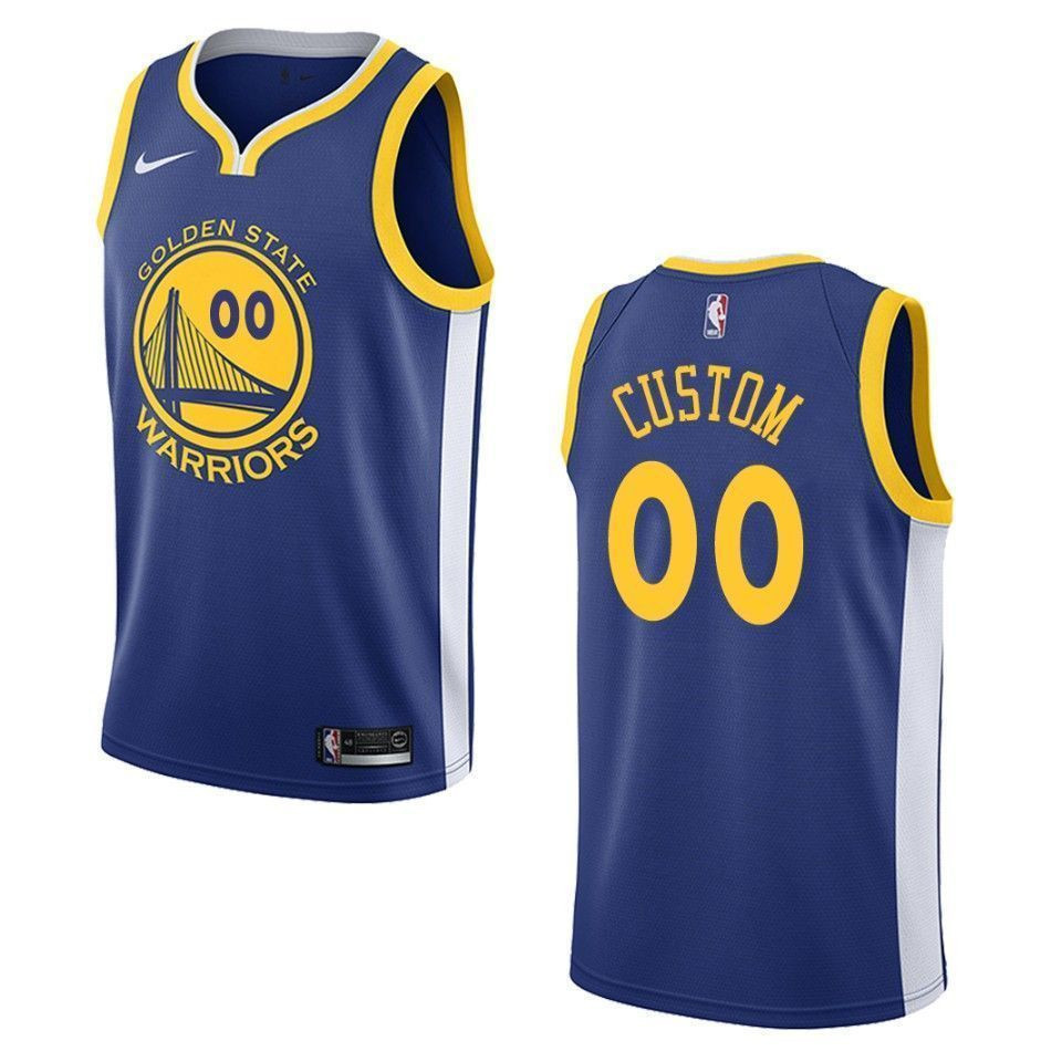 Men's Golden State Warriors 00 Custom Icon Swingman Jersey - Blue