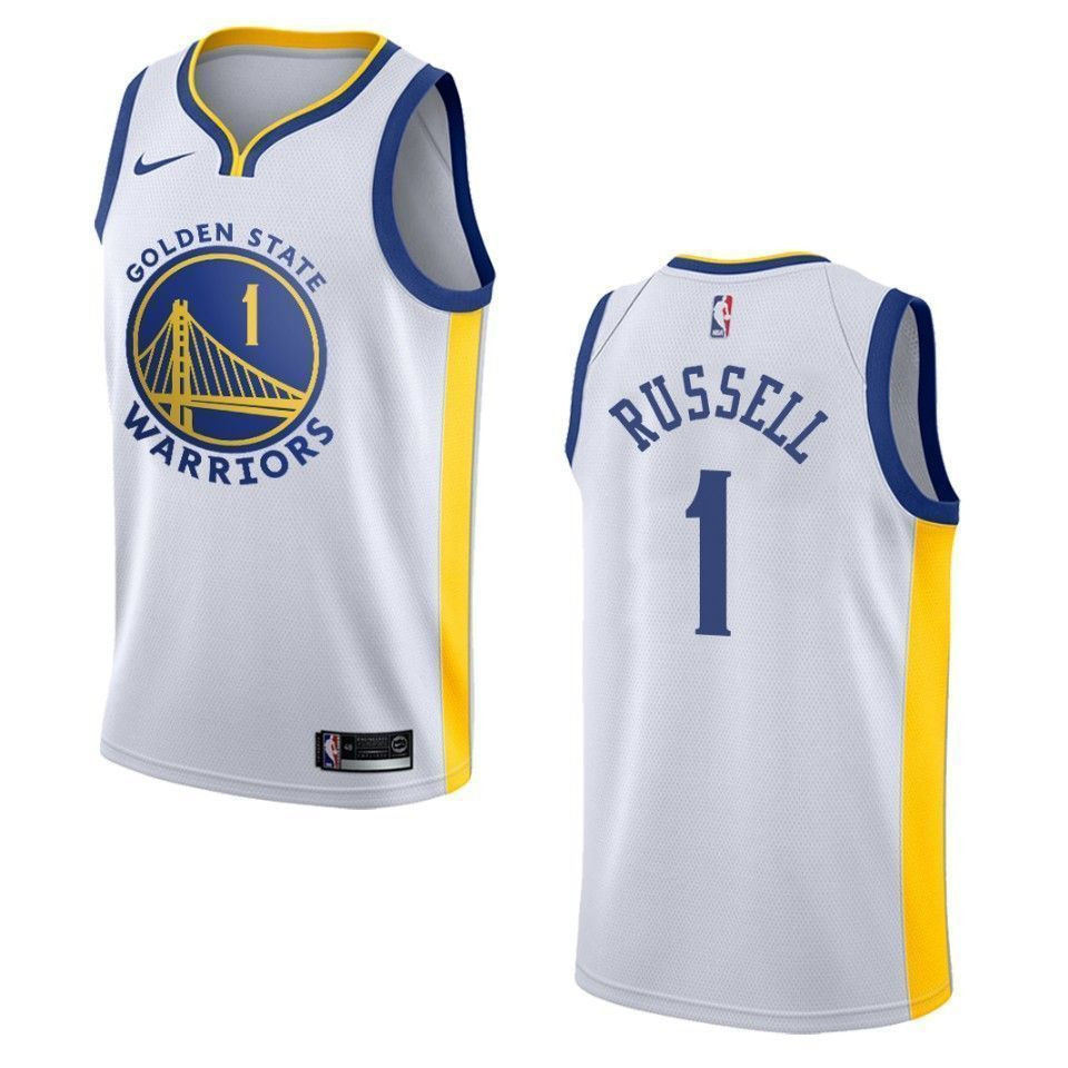 Men's Golden State Warriors 1 D'angelo Russell Association Swingman Jersey - White