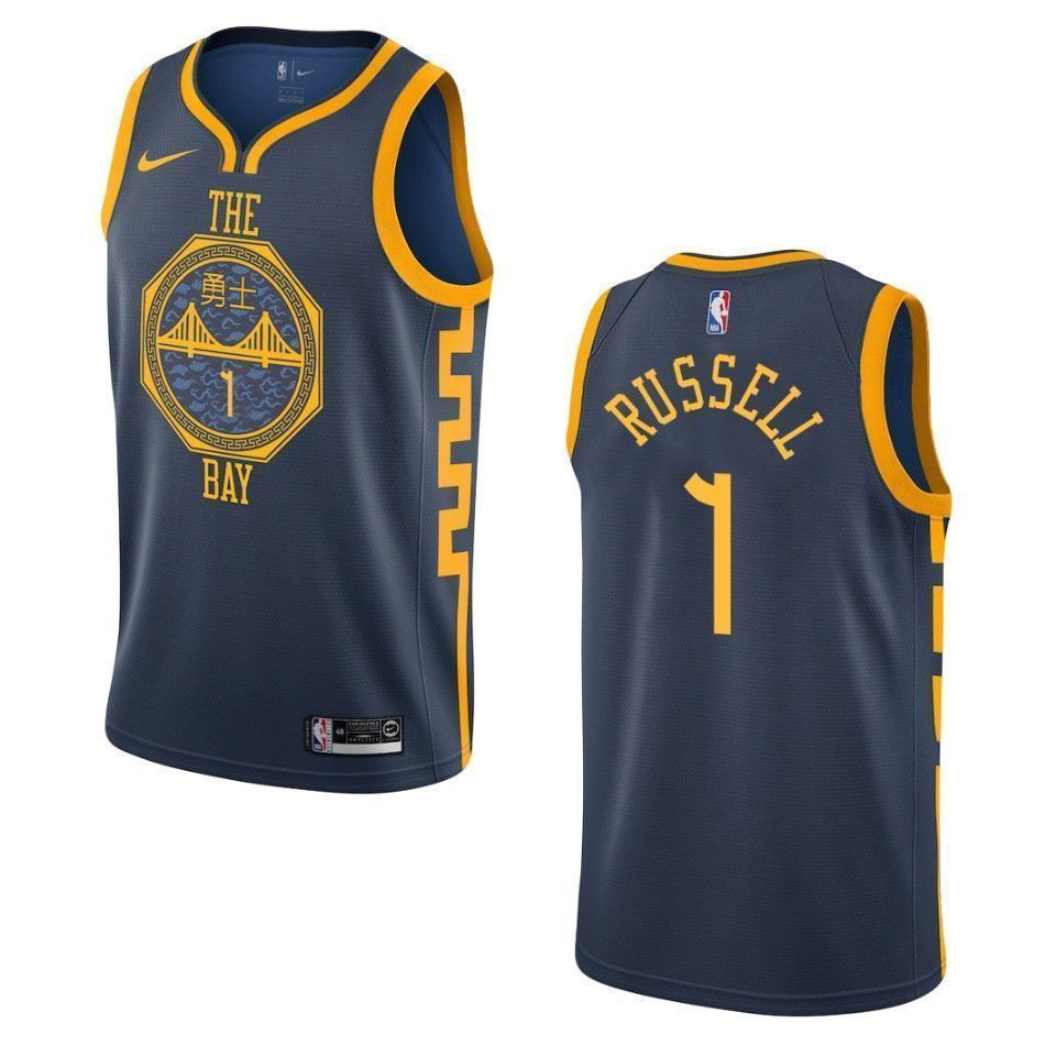 Men's Golden State Warriors 1 D'angelo Russell City Swingman Jersey - Navy
