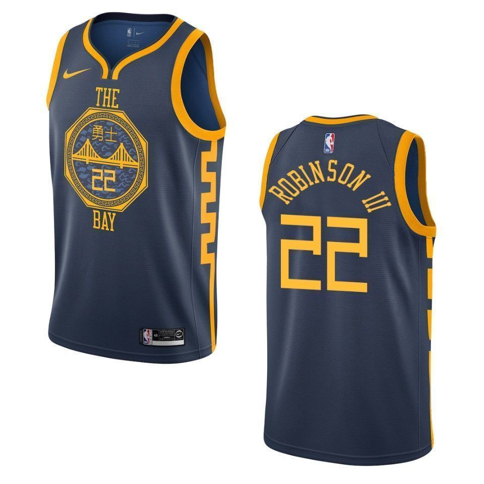 Men's Golden State Warriors 22 Glenn Robinson Iii City Swingman Jersey - Navy