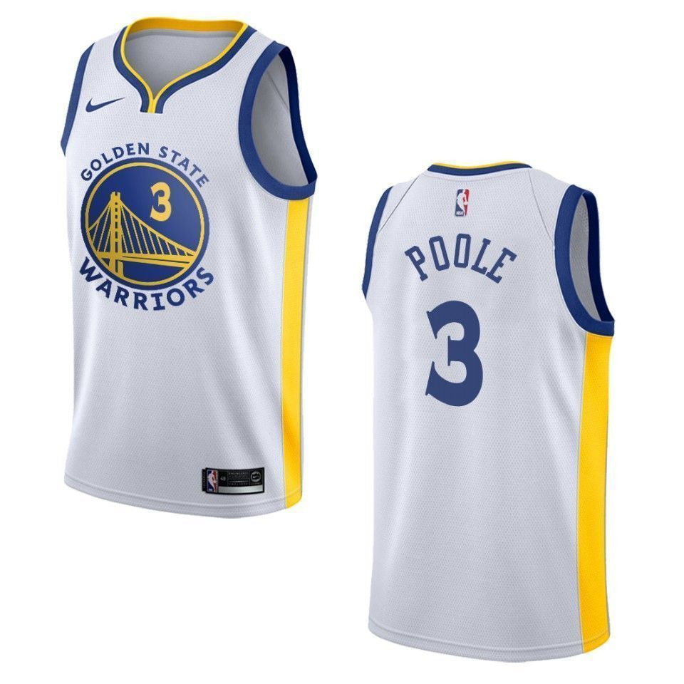 Men's Golden State Warriors 3 Jordan Poole Association Swingman Jersey - White