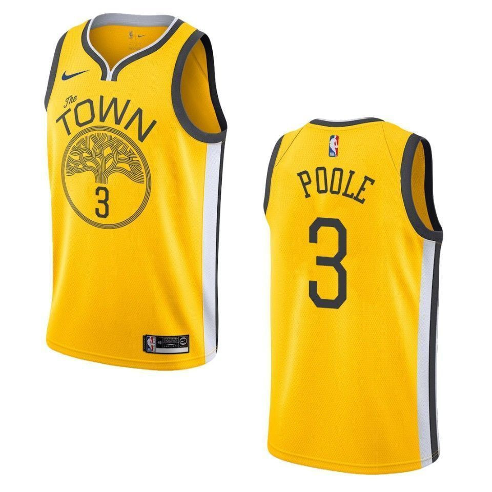 Men's Golden State Warriors 3 Jordan Poole Earned Swingman Jersey - Yellow