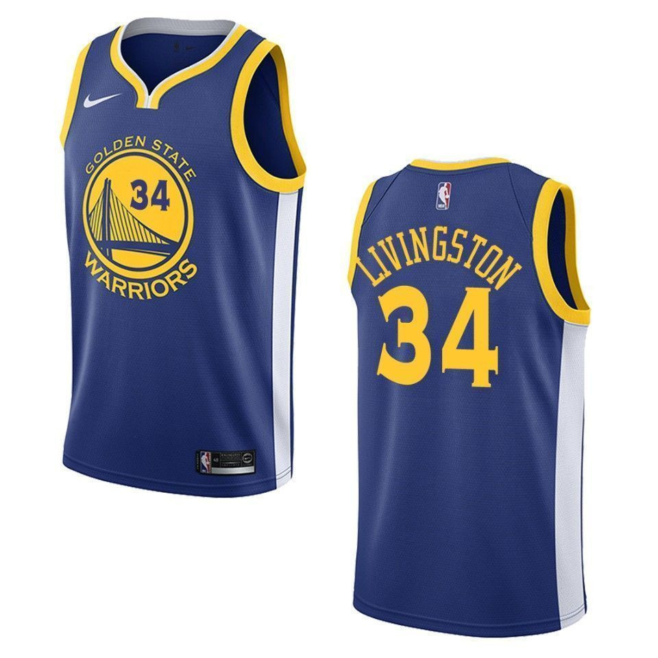 Men's Golden State Warriors 34 Shaun Livingston Icon Swingman Jersey - Blue
