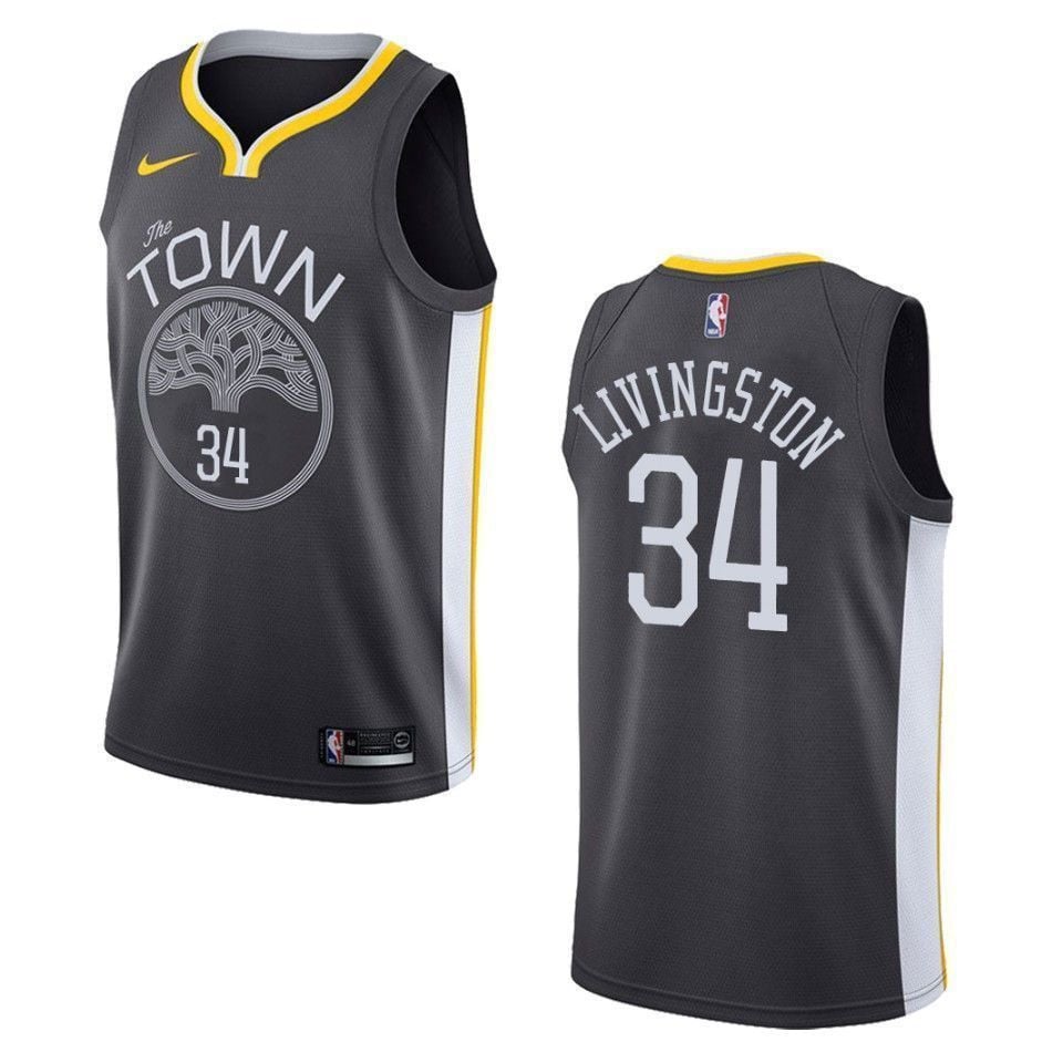 Men's Golden State Warriors 34 Shaun Livingston Statement Swingman Jersey - Black