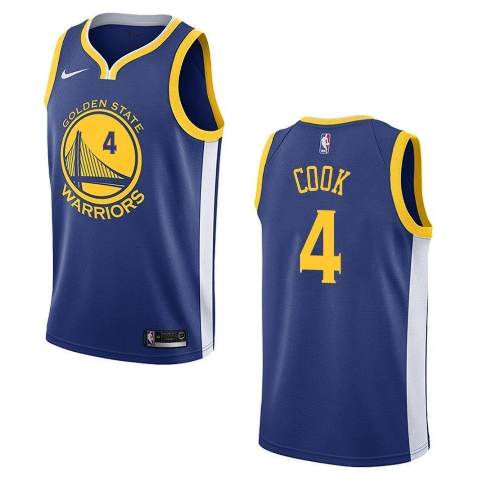Men's Golden State Warriors 4 Quinn Cook Icon Swingman Jersey - Blue