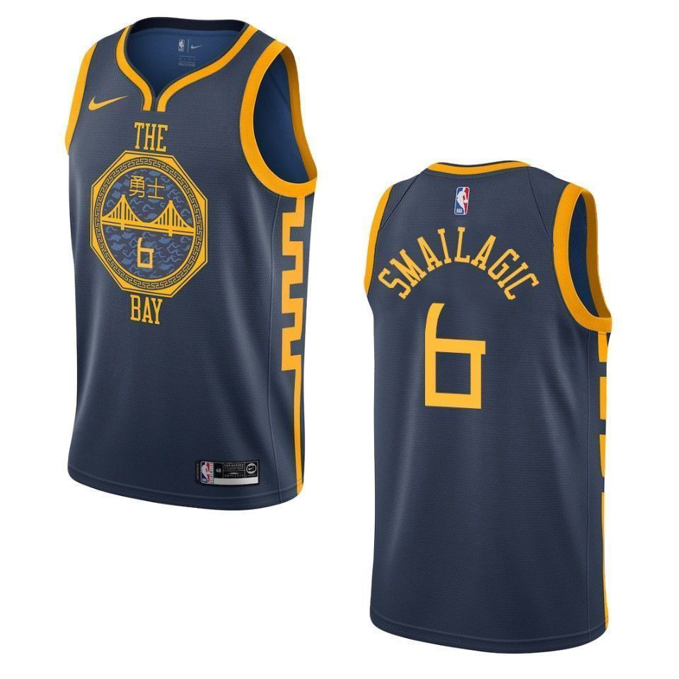 Men's Golden State Warriors 6 Alen Smailagic City Swingman Jersey - Navy
